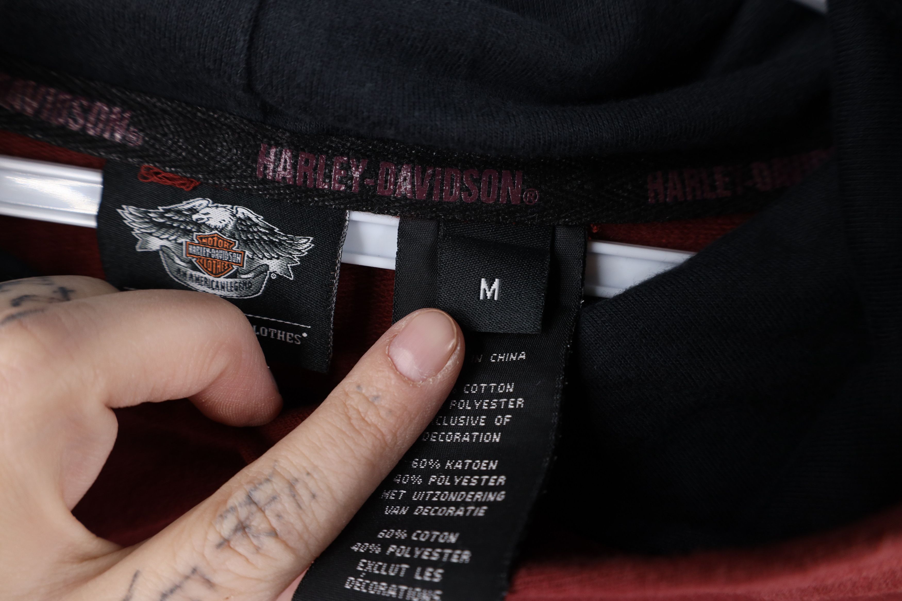 Harley Davidson Vintage Y2K Harley Davidson French Terry Hoodie Red Size US M / EU 48-50 / 2 - 9 Thumbnail