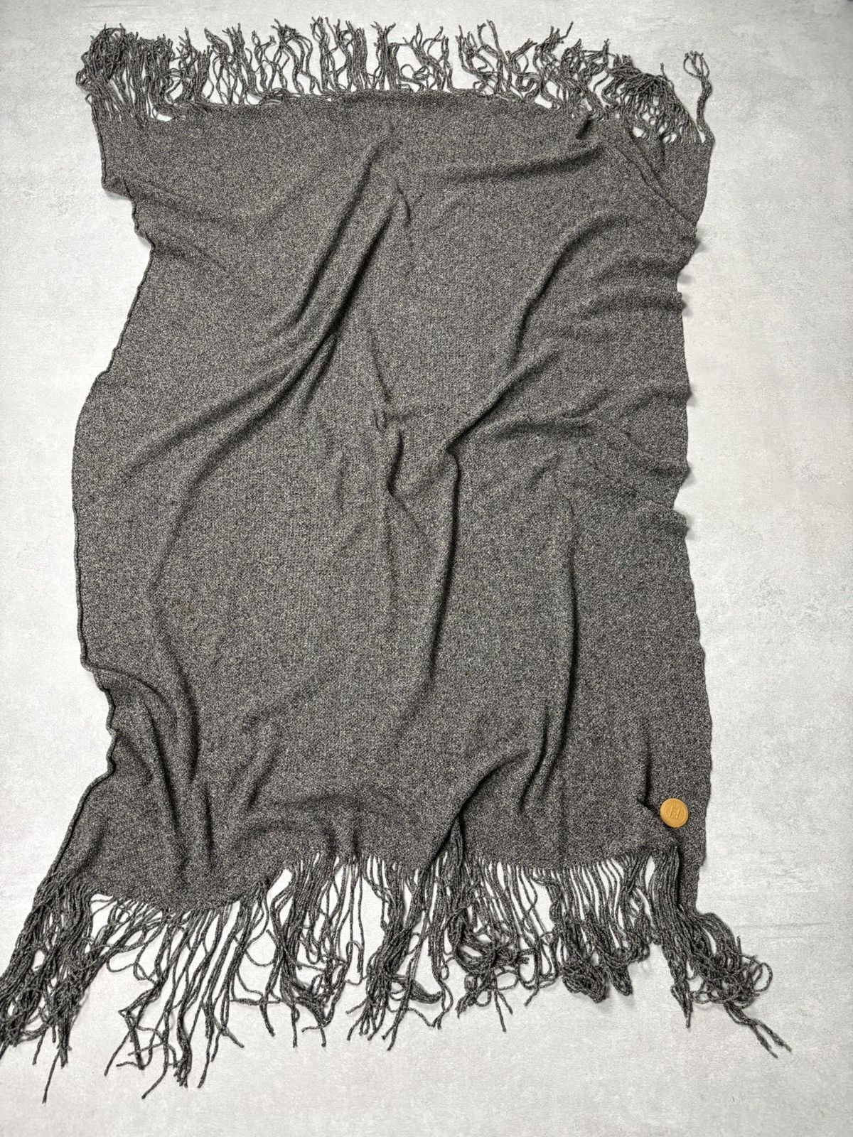 Fendi Fendi Archive 90s Made in Italy Grey Knit Wool Throw Scarf Size ONE SIZE - 3 Thumbnail