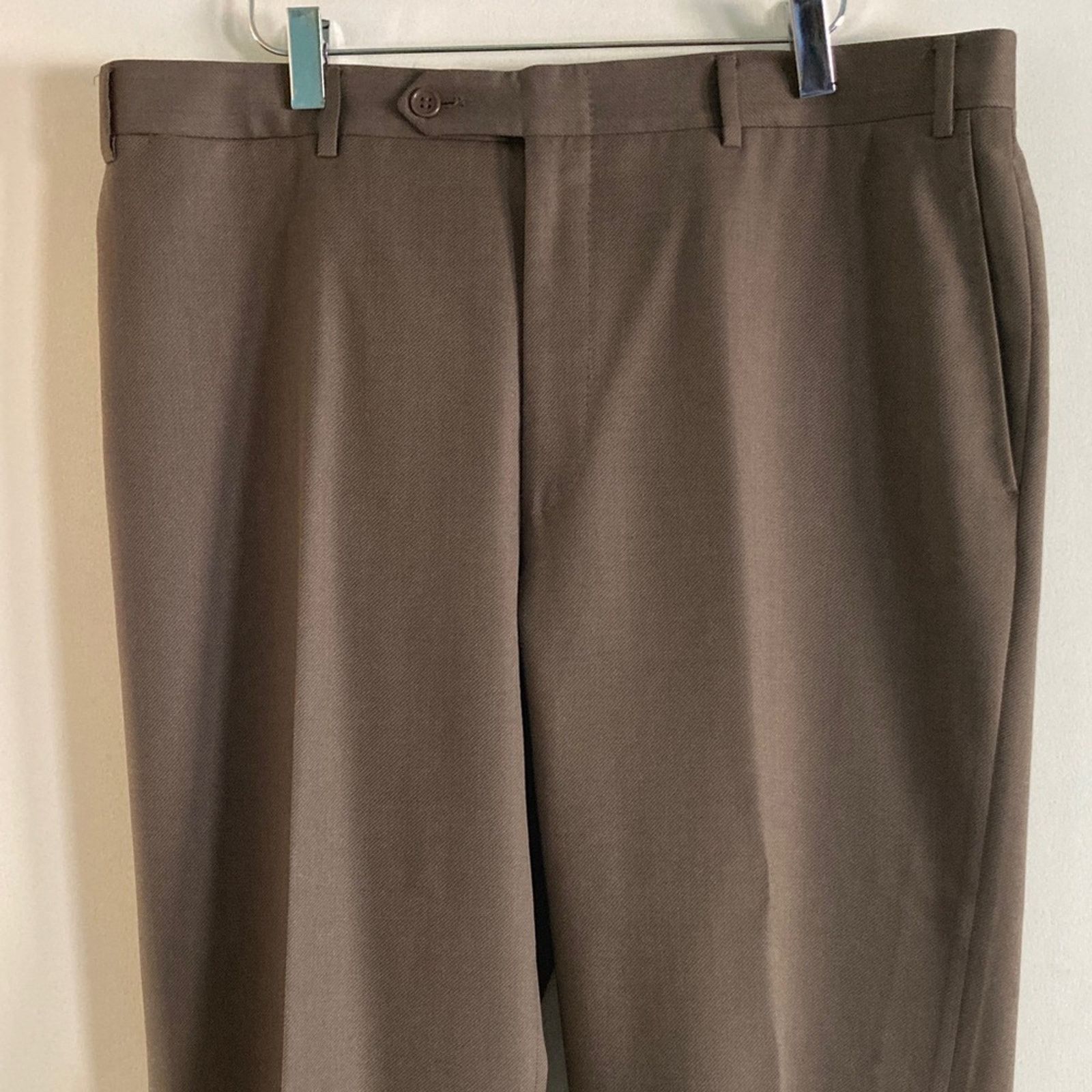 Canali Canali Mens Size 36 X 32 Brown 100% Wool Trousers Dress Pant Size 36R - 6 Thumbnail