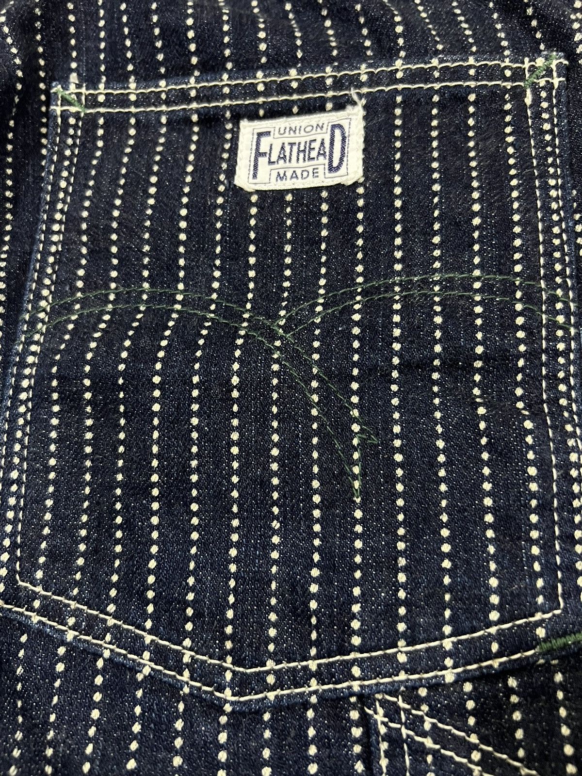 Loopwheeler The Flat Head Indigo Wabash Railroad Striped Painter Denim Size US 29 - 5 Thumbnail