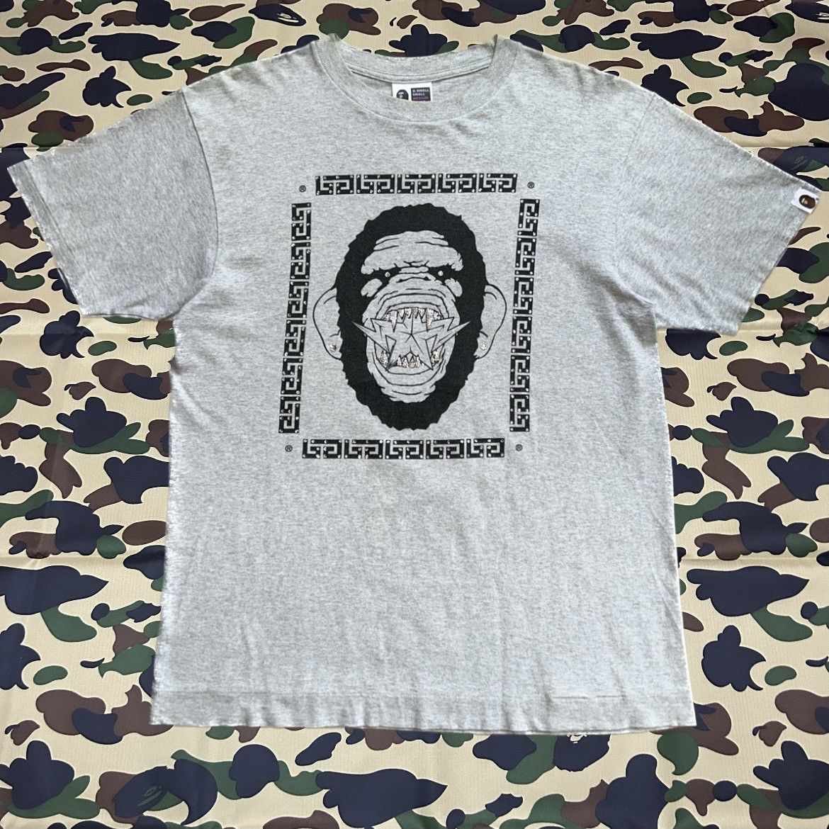 Bape × Swarovski Swarovski Angry Face Ape Tee Size US M / EU 48-50 / 2 - 1 Thumbnail