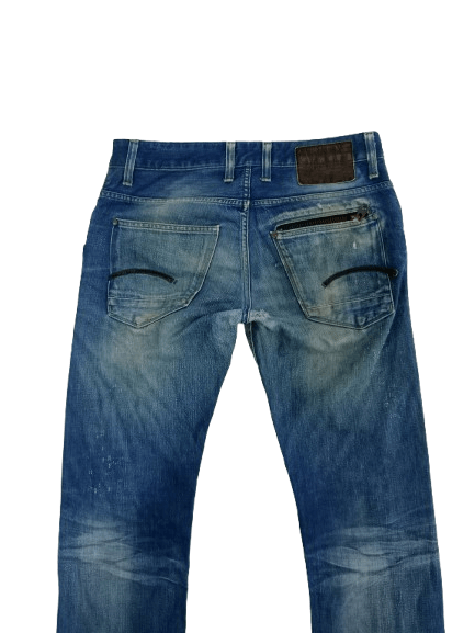 G-Star G STAR RAW Distressed Jeans Blue Denim Size US 33 - 4 Thumbnail