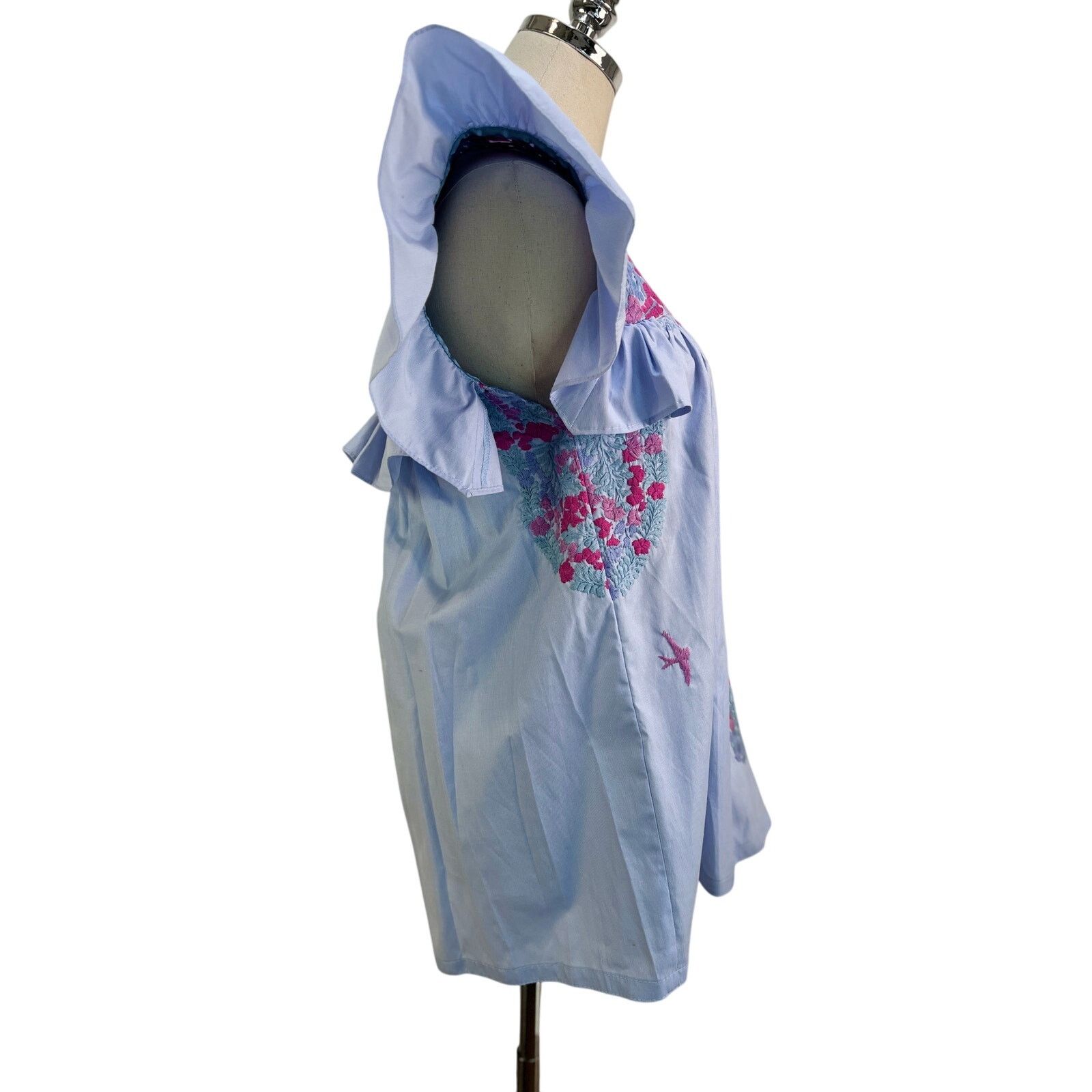 Other Mi Golondrina Soledad Blouse Blue Size S / US 4 / IT 40 - 7 Thumbnail