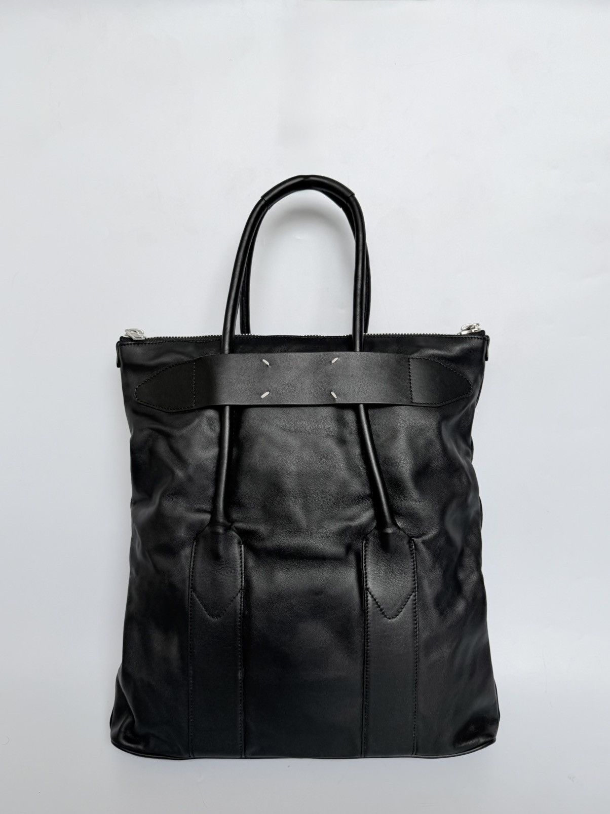 Maison Margiela Maison Margiela Line 11 Black Leather Tote Bag Size ONE SIZE - 1 Thumbnail
