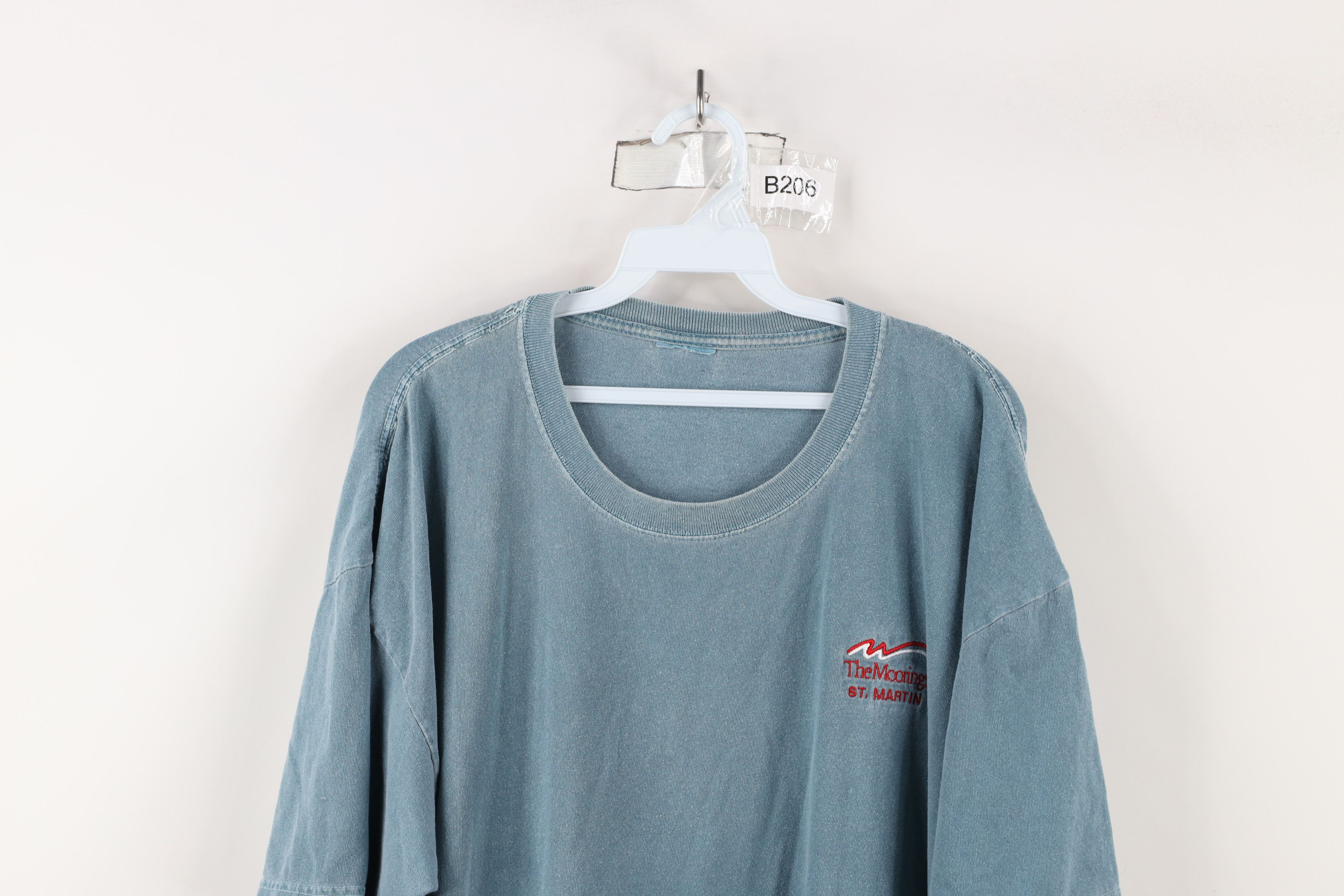 Vintage Vintage 90s The Moorings St Martin Stonewash T-Shirt Teal Size US XXL / EU 58 / 5 - 2 Thumbnail