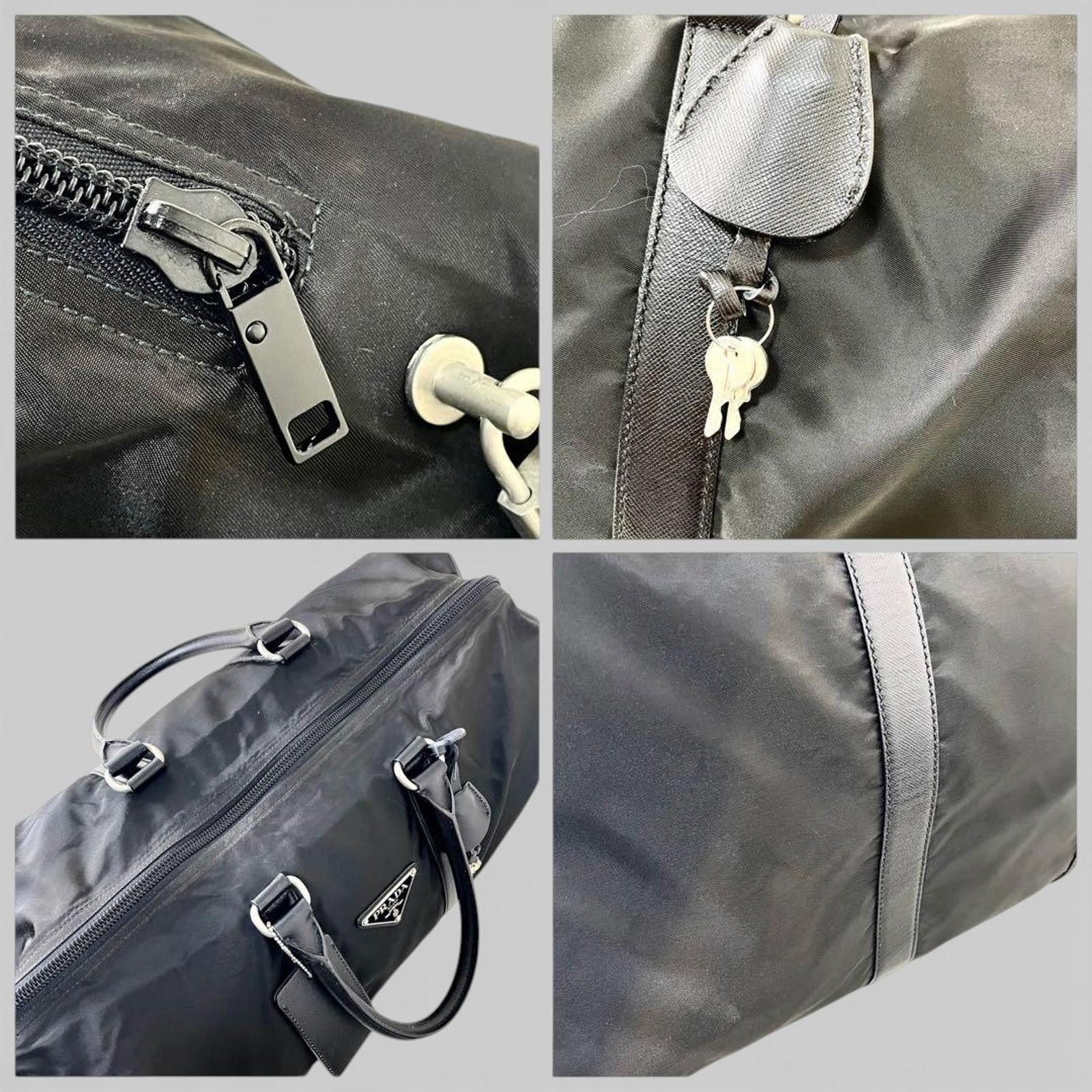 Prada Prada - Black Nylon Leather Travel Bag Size ONE SIZE - 6 Thumbnail