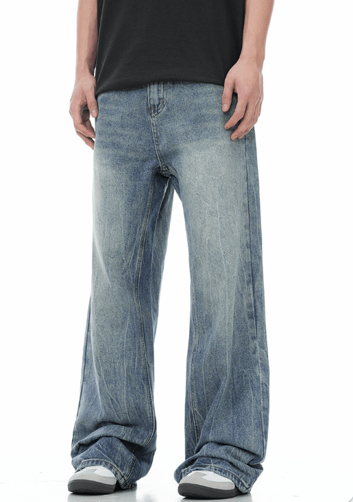 Japanese Brand × Jean American retro washed cracked cleanfit allmatch flared jeans Size US 34 / EU 50 - 4 Thumbnail