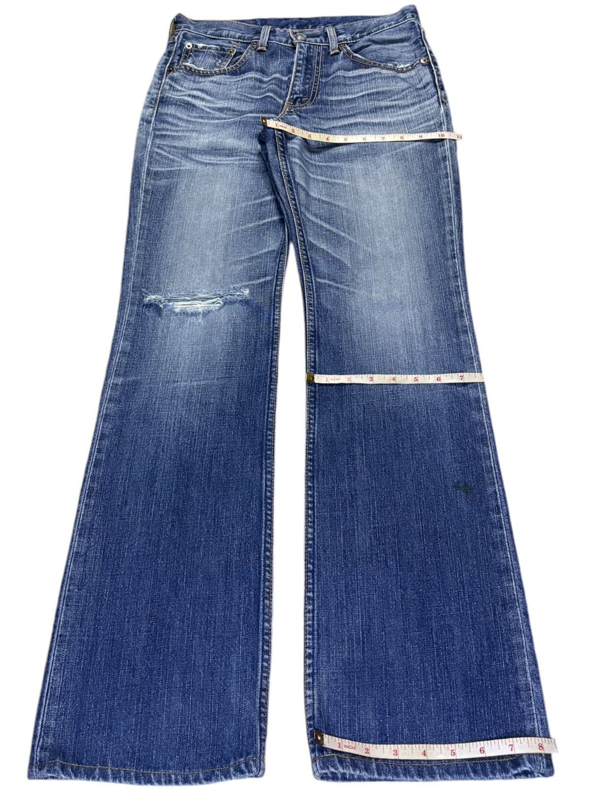 Levi's Vintage 90s Levis 707 Faded Wash Distressed Flare Jeans Size US 29 - 14 Thumbnail