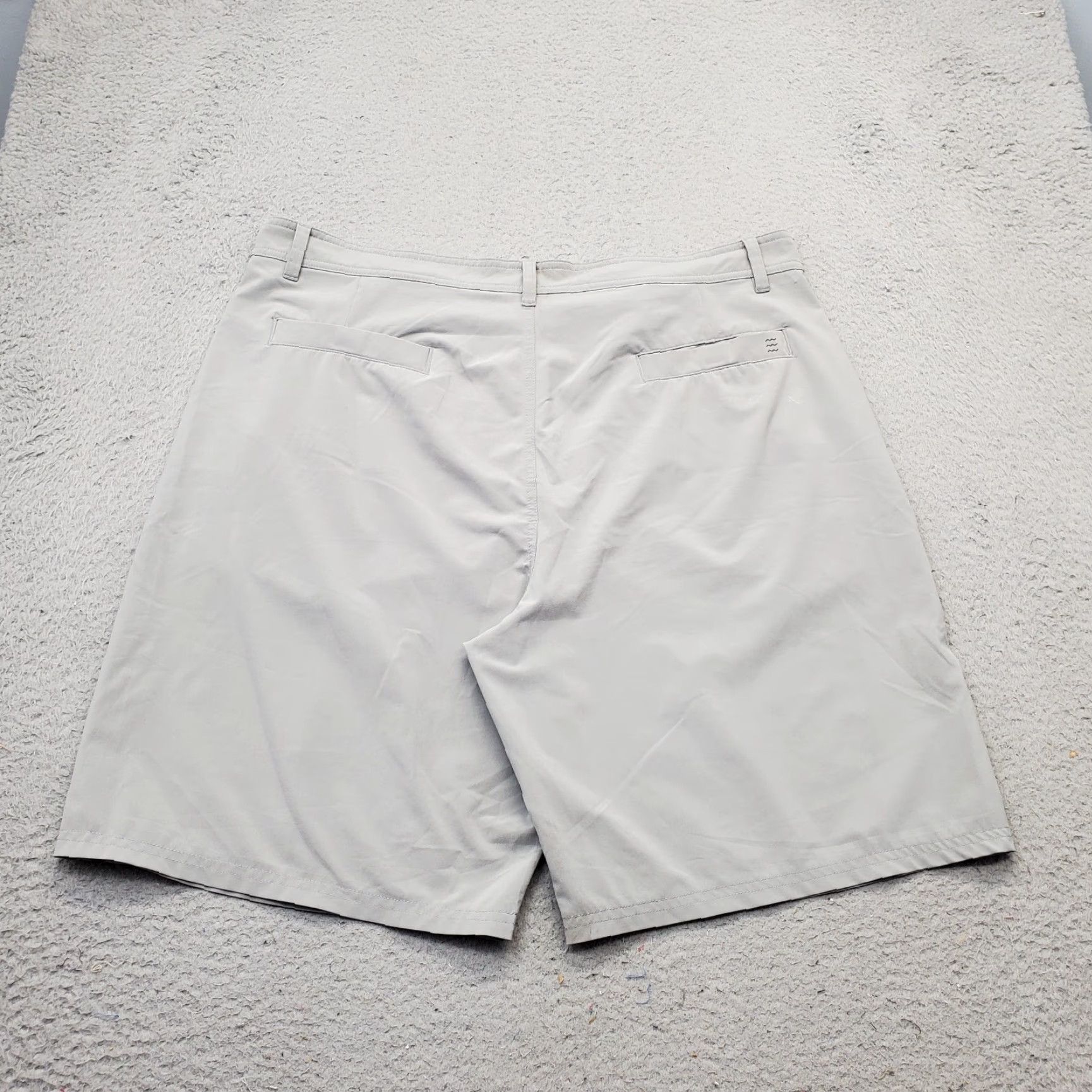 Vintage Free Fly Mens Size 38 Gray Chino Shorts - Casual, Stretch, Wicking, Golf, Fishing, 9.5 Inseam, Flat Front Size US 38 / EU 54 - 2 Thumbnail