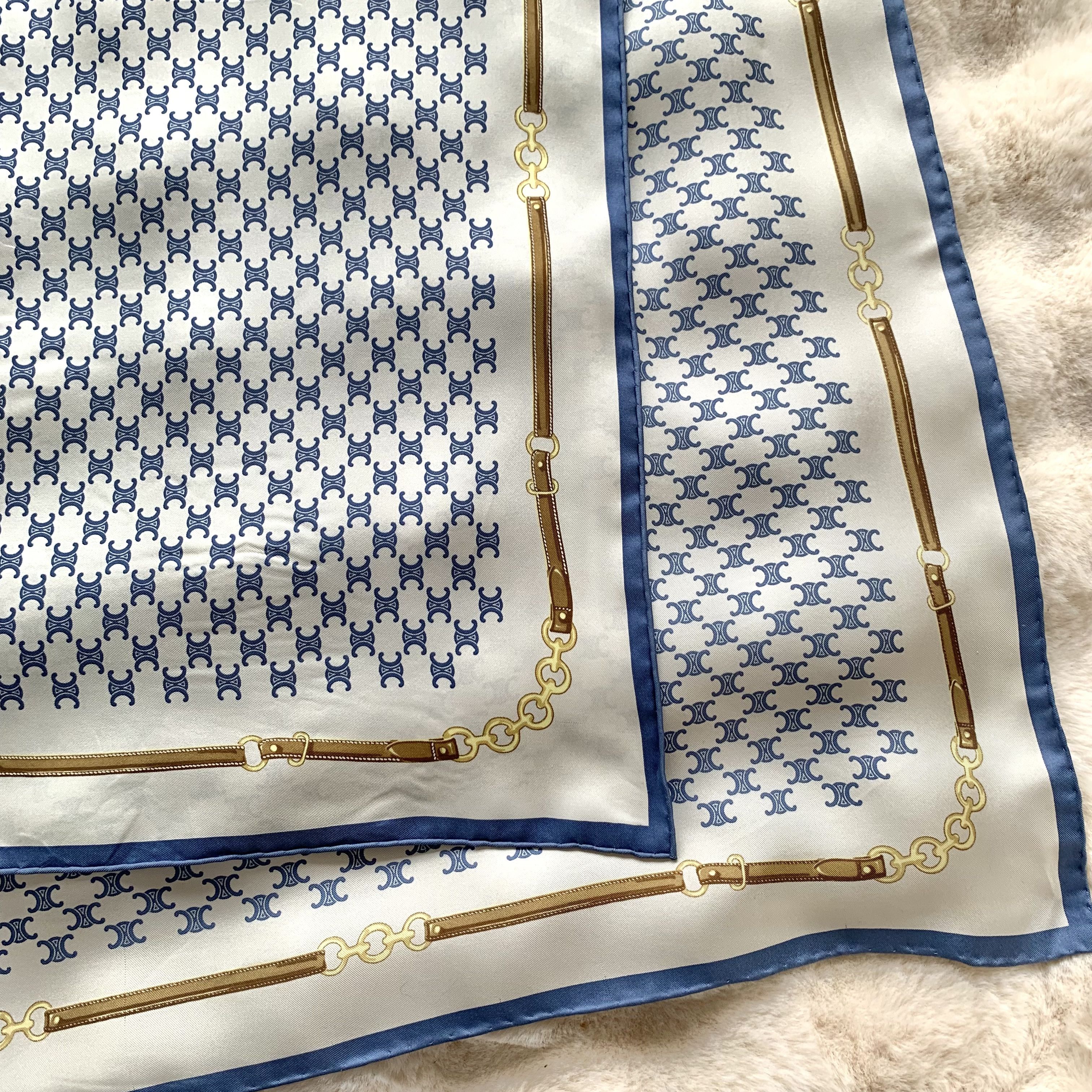 Celine Celine Silk Scarf Colorblock Square (90×90cm) Size ONE SIZE - 5 Thumbnail