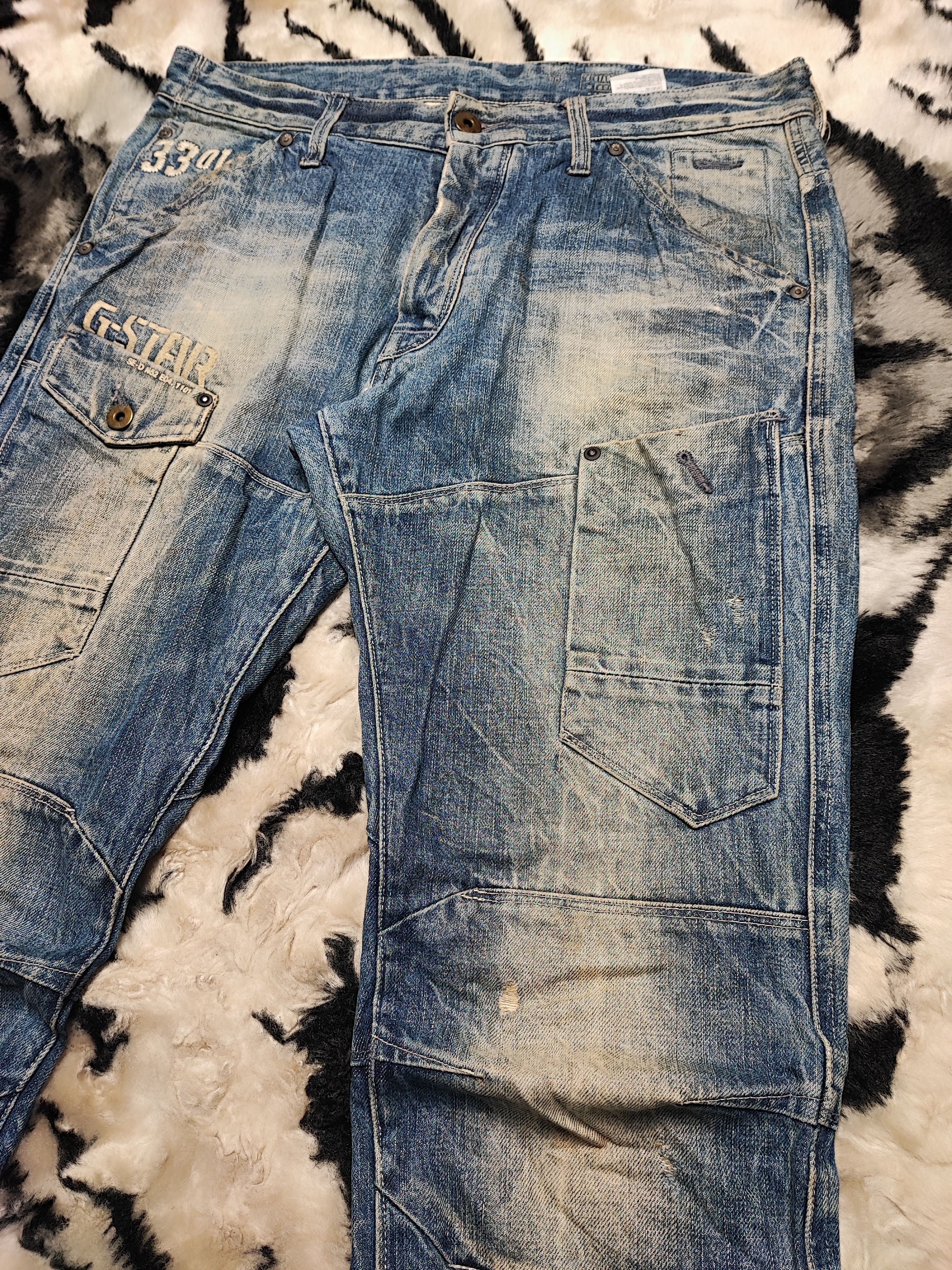 G-Star Distress Jeans by G Star Raw Cargo Biker 34x32 Size US 34 / EU 50 - 7 Thumbnail