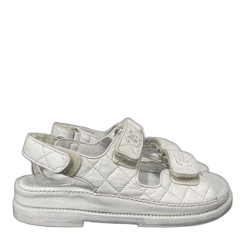 Chanel White Velcro Sandals -2505