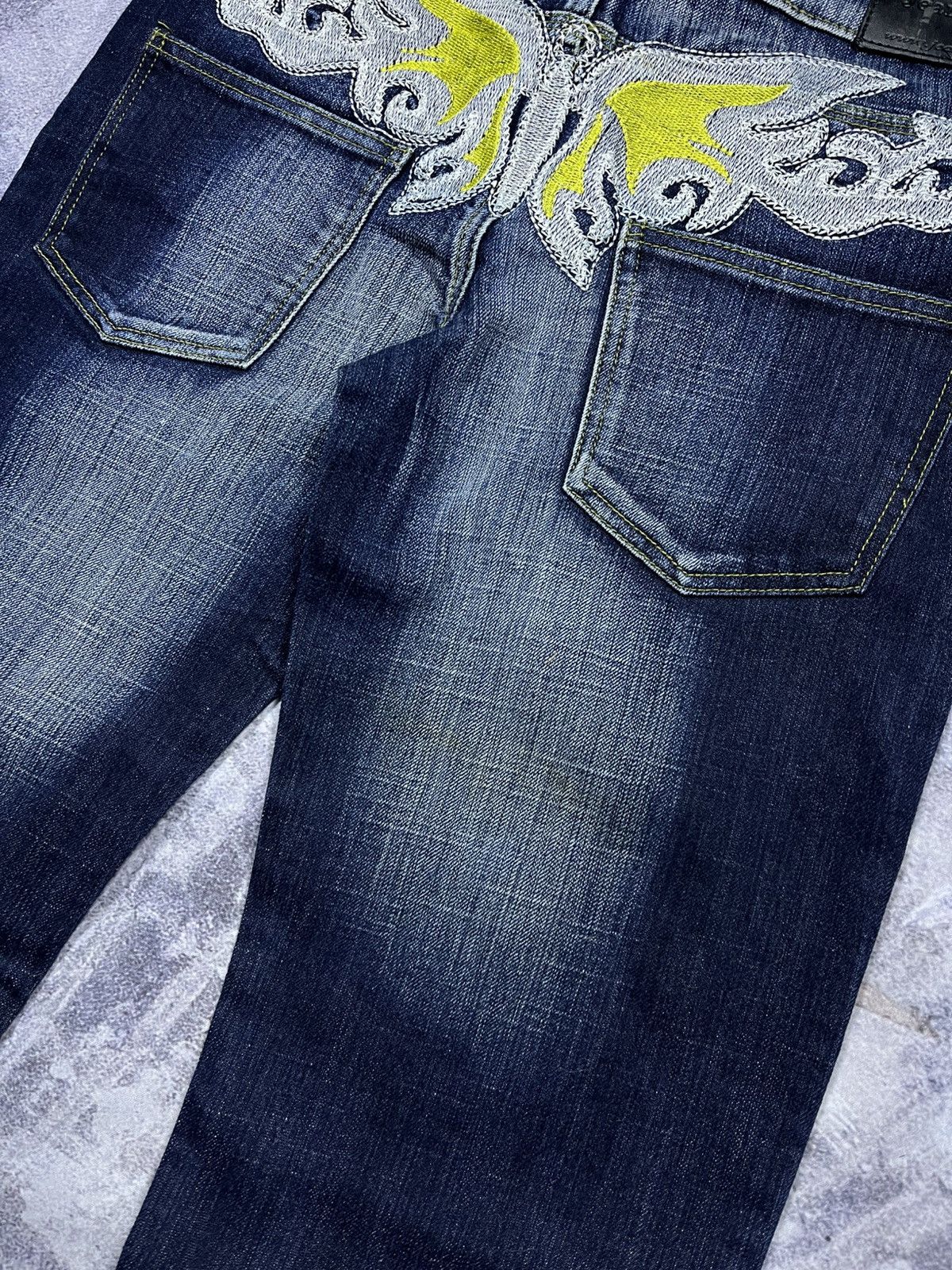 Vintage Vintage Y2K Flared Butterfly Jeans Denim 2000s Streetwear Size 29" - 4 Thumbnail