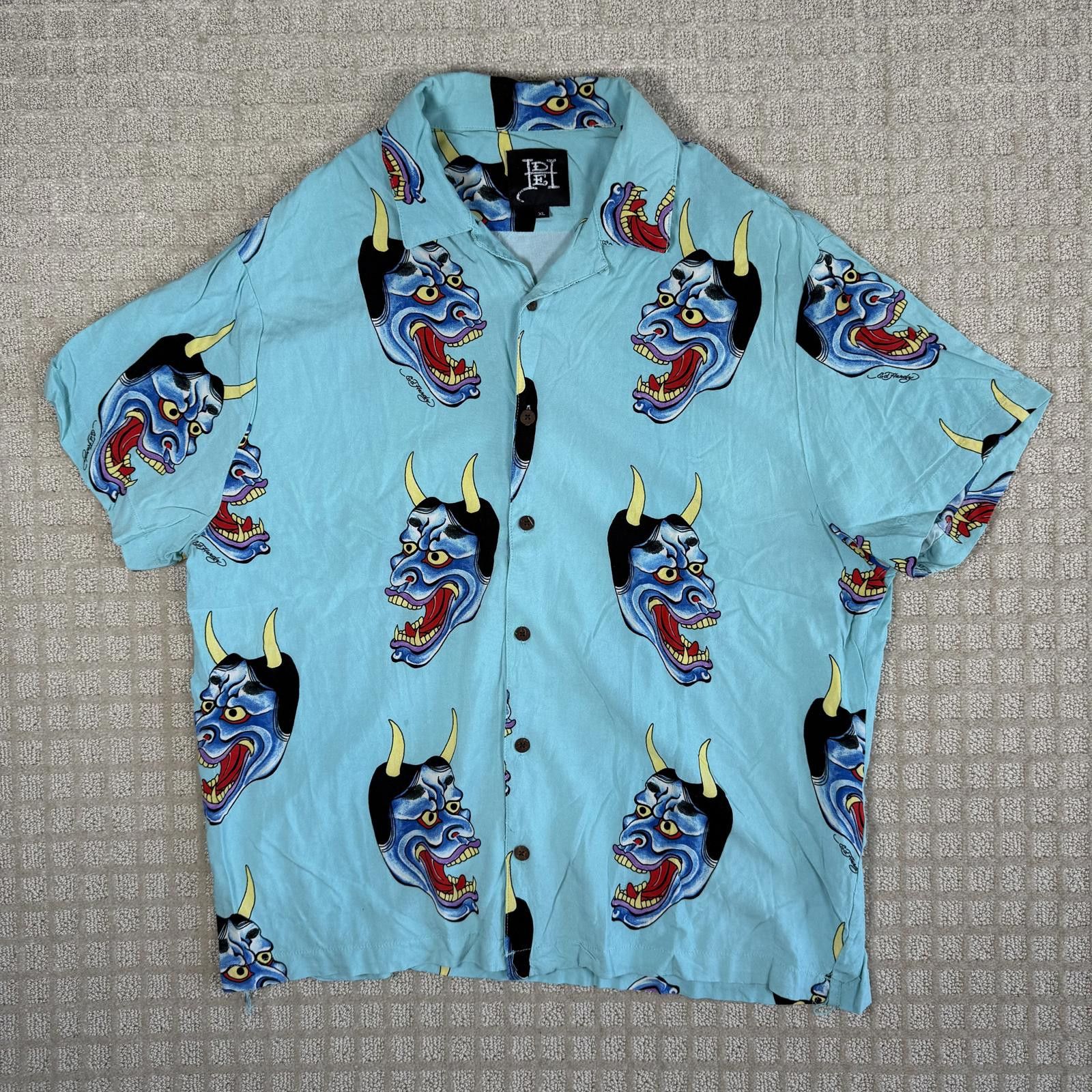 Ed Hardy Ed Hardy Demon All Over Print Shirt XL Y2K Size US XL / EU 56 / 4 - 1 Thumbnail