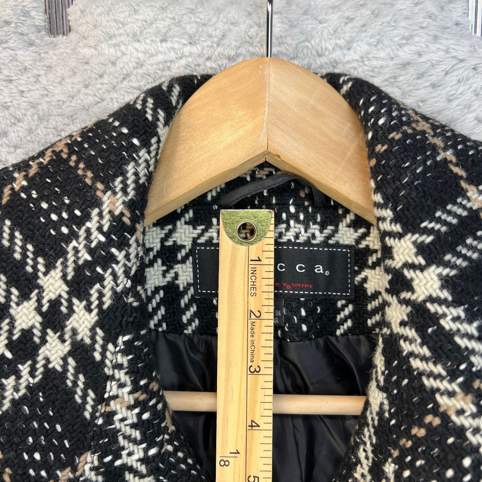 Other Giacca Womens Peacoat Tweed Prince of Wales Plaid Jacket XL Size XL / US 12-14 / IT 48-50 - 7 Thumbnail