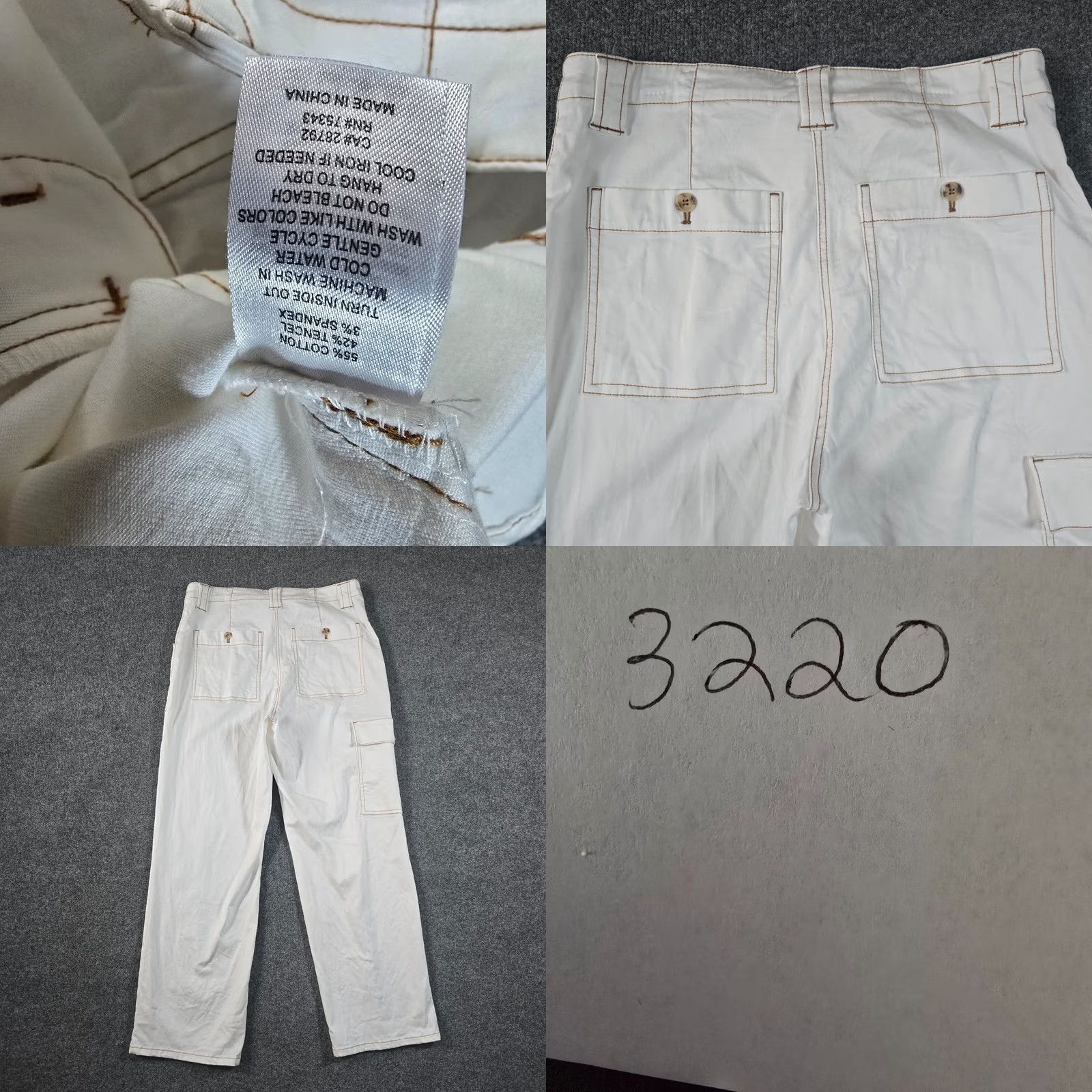 Joie Joie Jeans Womens Size 12 White Carpenter Baggy Straight Leg Cargo Casual Painte Mens Womens Girls Boys Size 34" / US 12 / IT 48 - 8 Thumbnail