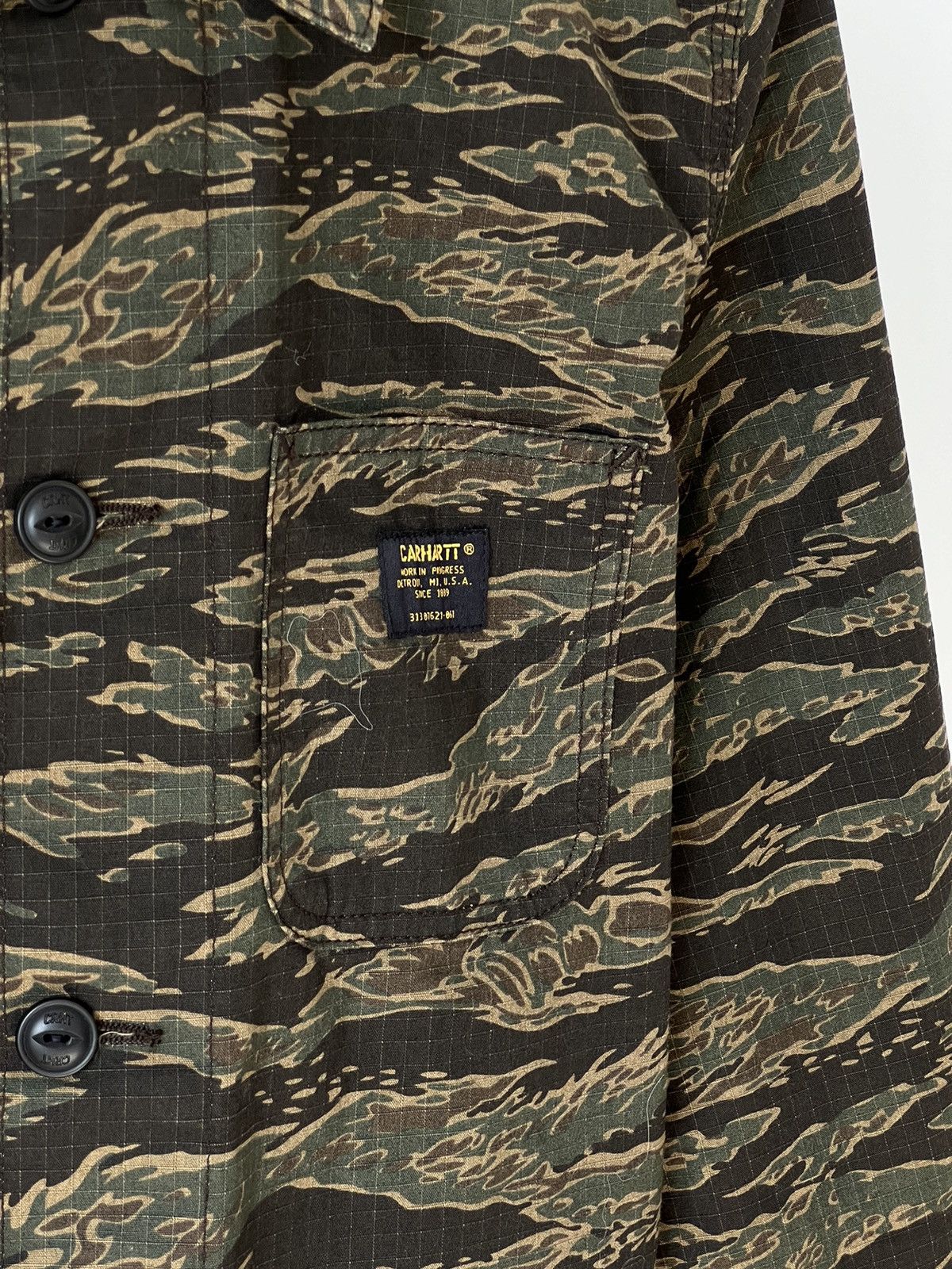 Carhartt Wip × Vintage × Y'2 Leather Carhartt Work In Progress Camo Jacket Size US S / EU 44-46 / 1 - 2 Thumbnail