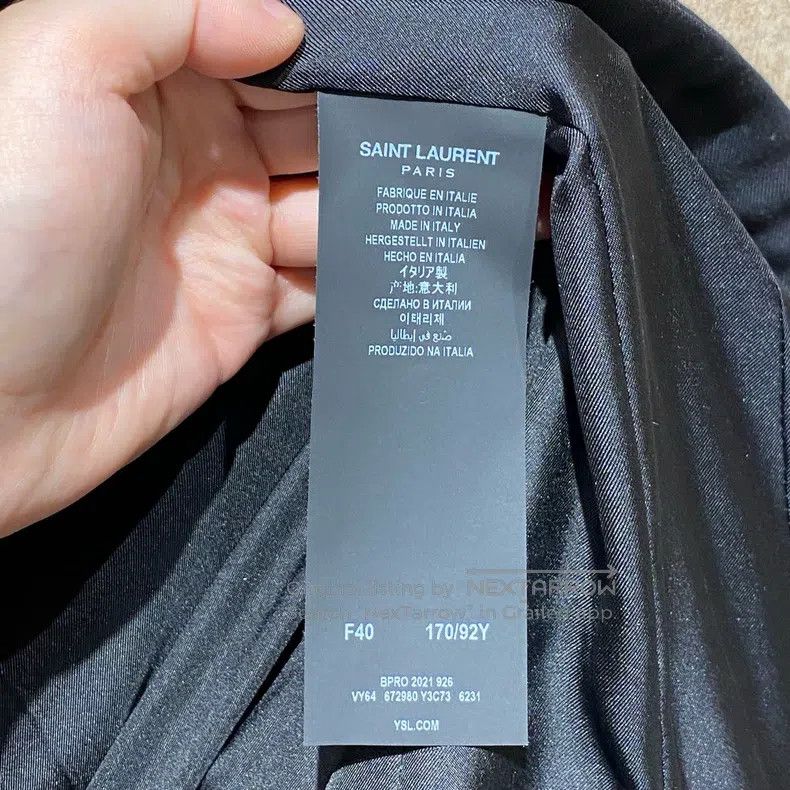 Saint Laurent Paris Saint Laurent Paris Small fragrant wool coat with red and Size S / US 4 / IT 40 - 4 Thumbnail