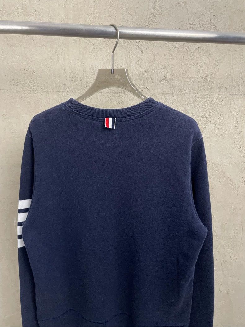 Thom Browne Thom browne Dark blue four-striped round-neck sweatshirt 25 Size US L / EU 52-54 / 3 - 4 Thumbnail