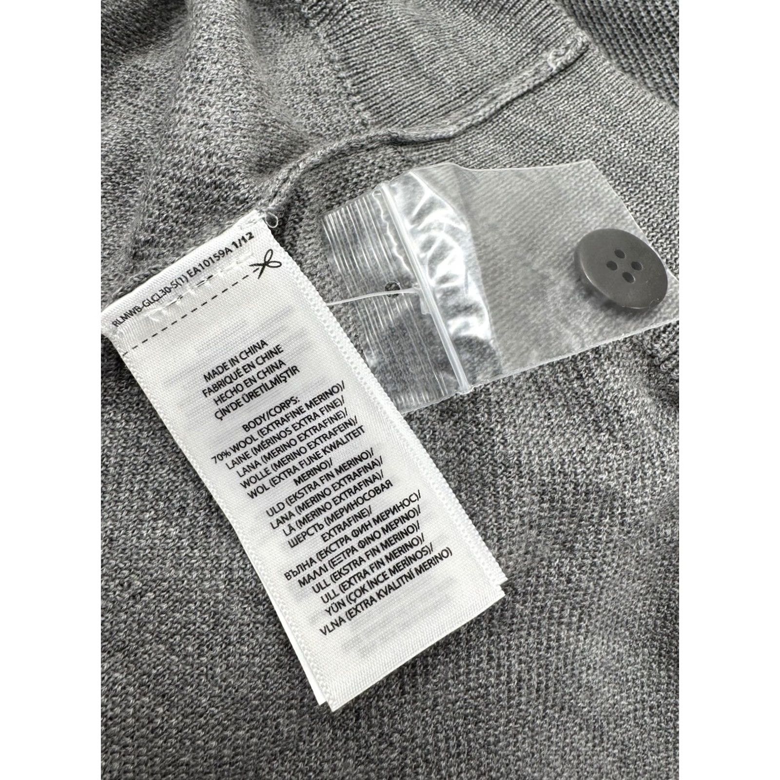 Polo Ralph Lauren POLO RALPH LAUREN Cardigan - Silk / Cashmere / Wool Lightweight XL Gray Mens Sweater, Polo Ralph Lauren, Cardigan, 90s? Size US XL / EU 56 / 4 - 5 Thumbnail