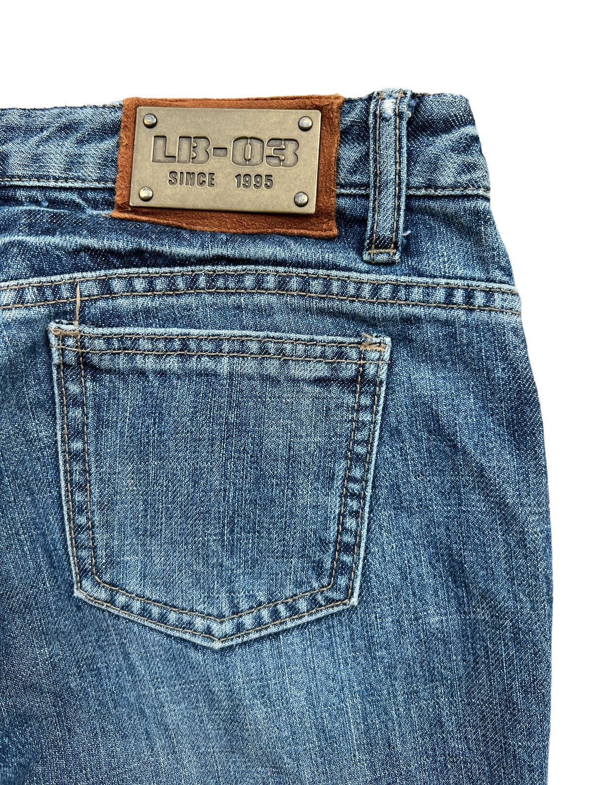 Japanese Brand LB-03 Japan Ripped Distressed Flare Denim Jeans 29x Size 29" - 8 Thumbnail