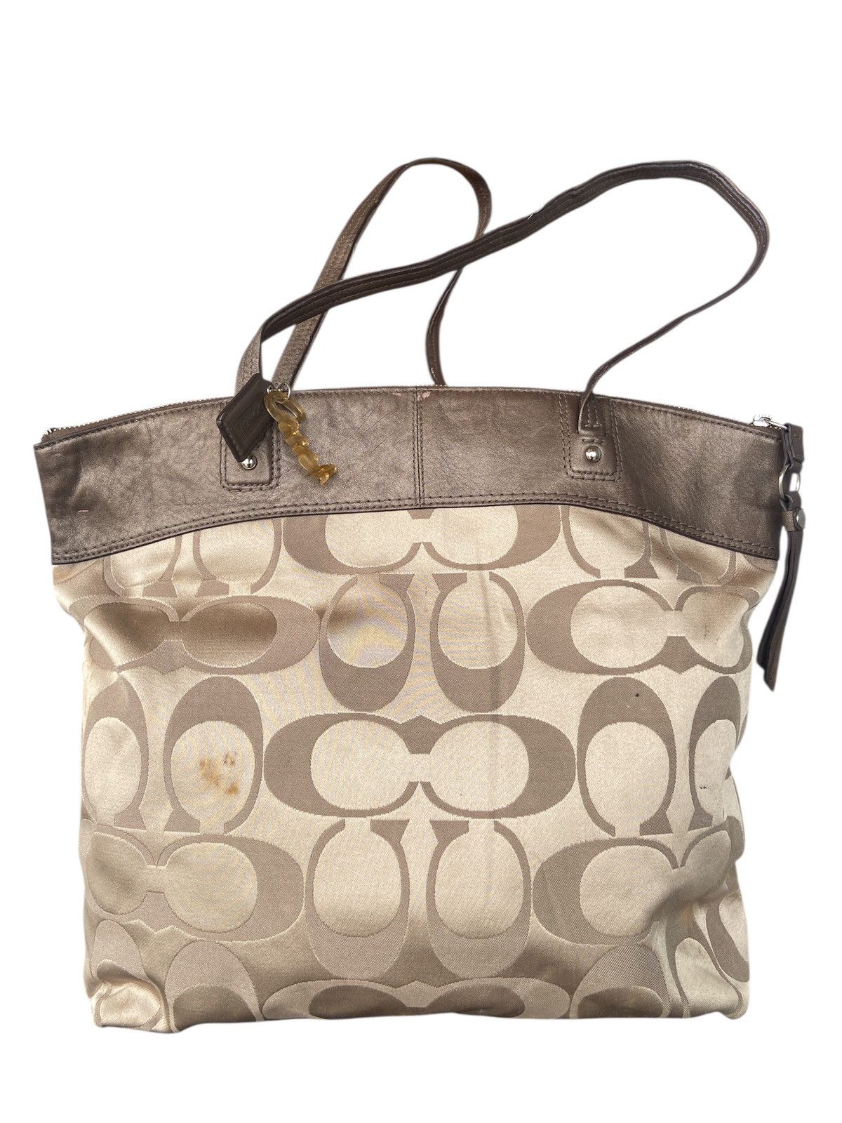 Raf Simons Authentic Coach Laura Signature Large Tote F18335-BrownBeige Size ONE SIZE - 10 Thumbnail