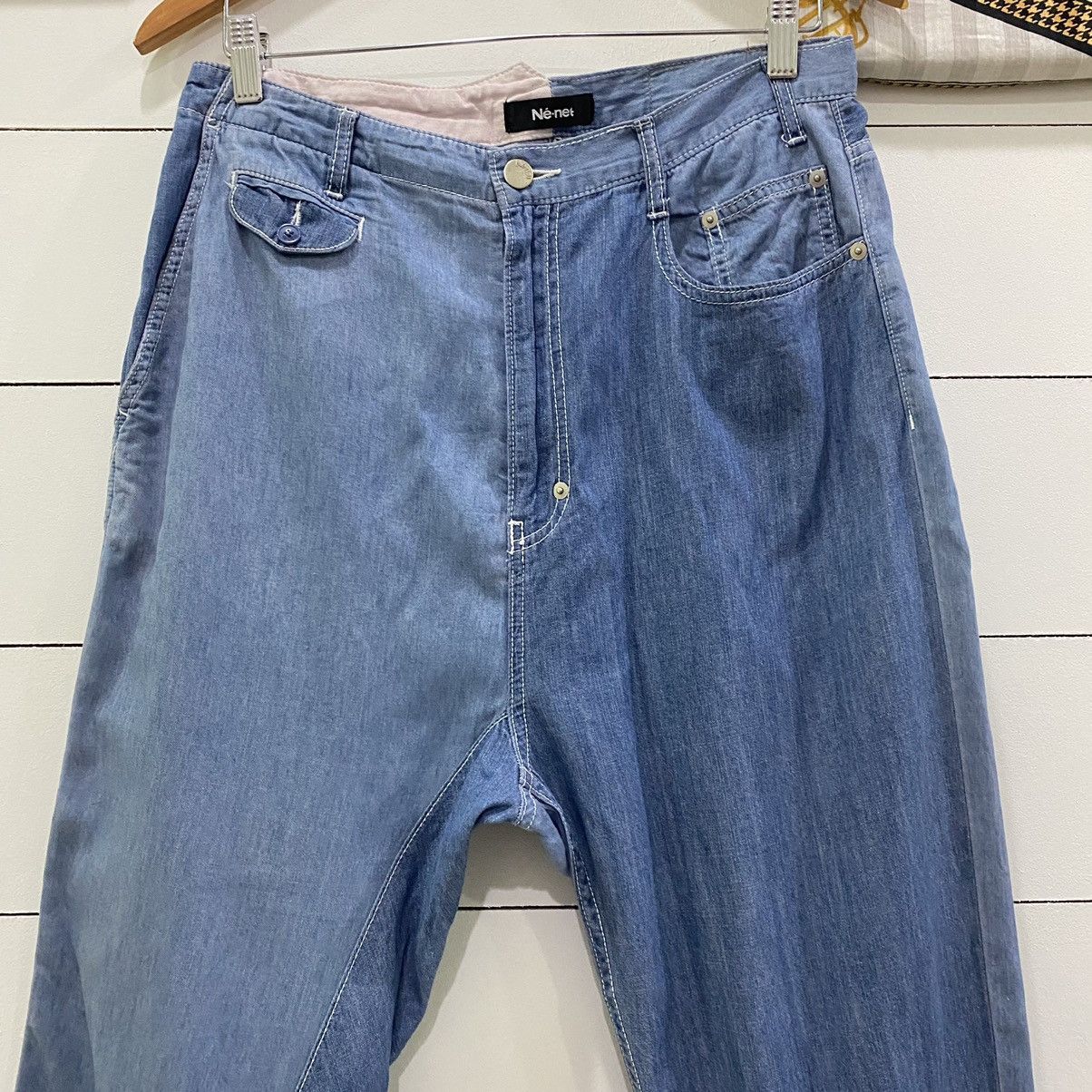 Issey Miyake × Japanese Brand × Ne-Net Ne-net by Issey Miyake Full Print baggy Denim Pants Size US 31 - 4 Thumbnail