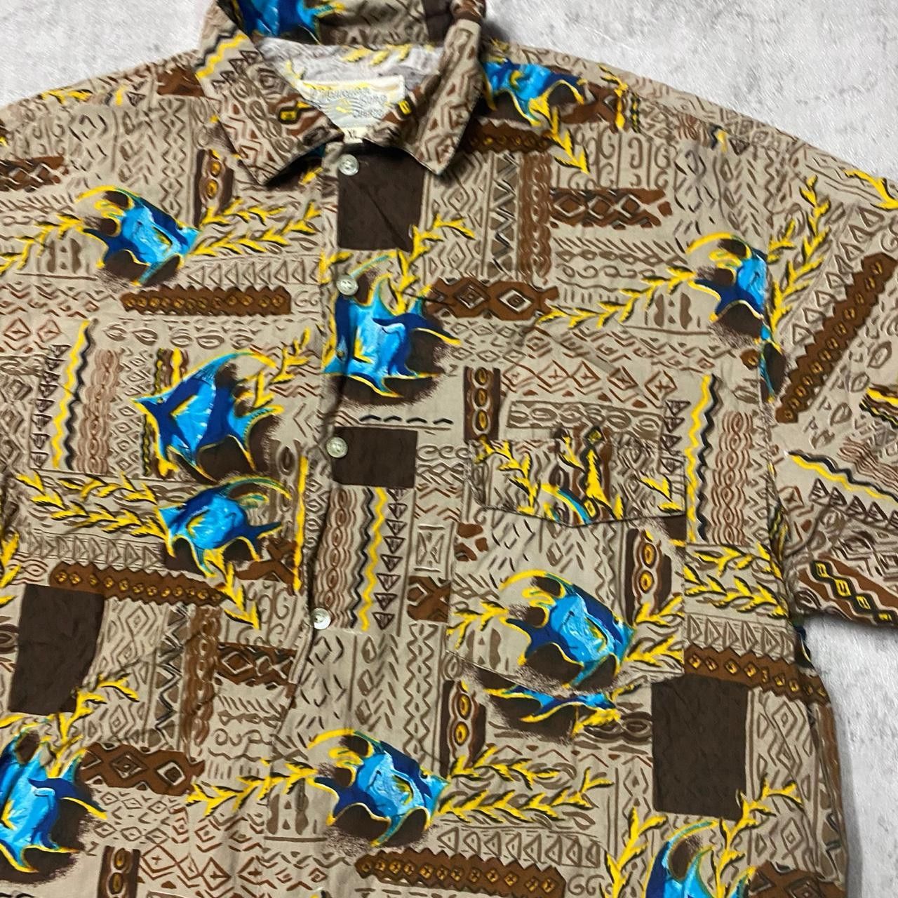 Other Retro Hawaiian shirt with blue and brown design hawaiian Size US XL / EU 56 / 4 - 2 Thumbnail