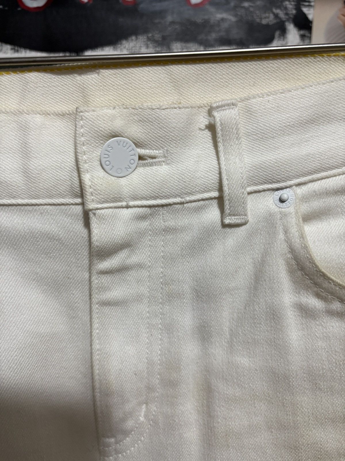 Louis Vuitton LV White Slim Fit Jeans by Virgil Abloh Size US 30 / EU 46 - 5 Thumbnail