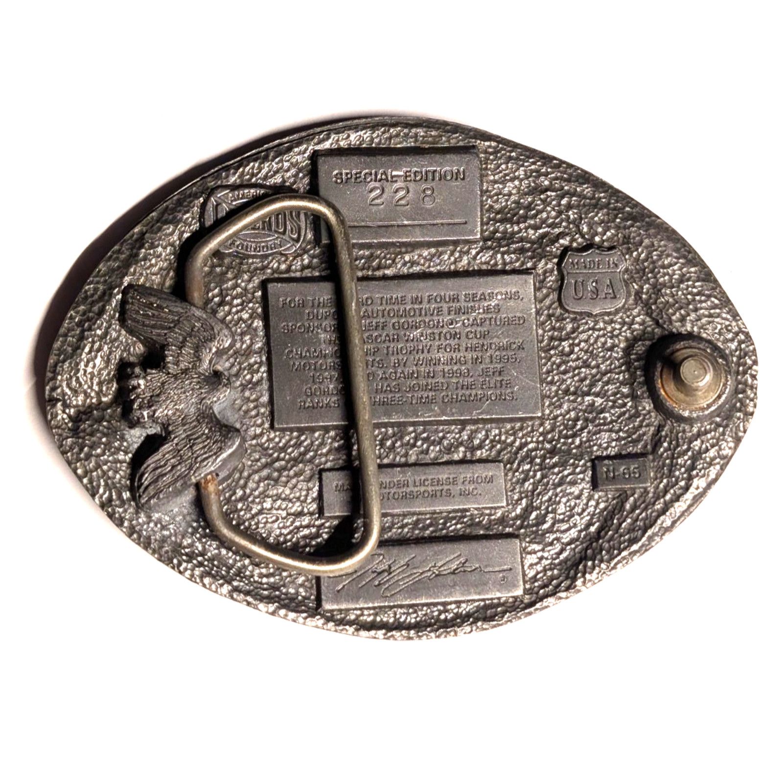 DuPont Dupont Legends Jeff Gordon #24 Nascar Pewter Belt Buckle Size ONE SIZE - 2 Thumbnail