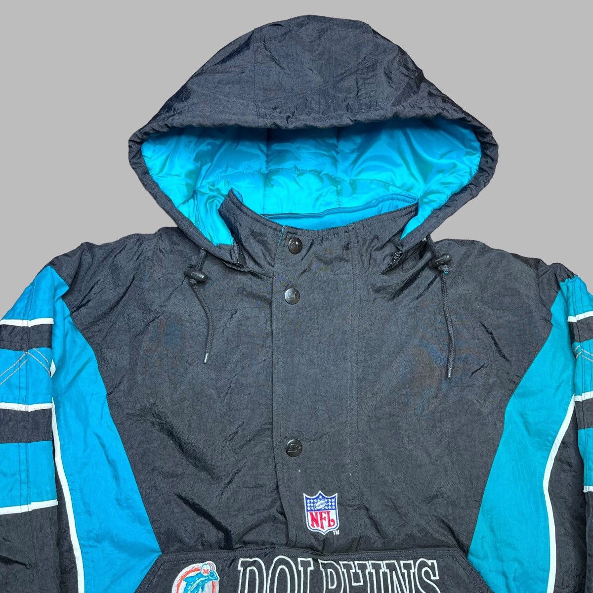 NFL × Starter × Vintage Vintage 1990s NFL Miami Dolphins Starter Puffer Jacket Size US L / EU 52-54 / 3 - 22 Thumbnail