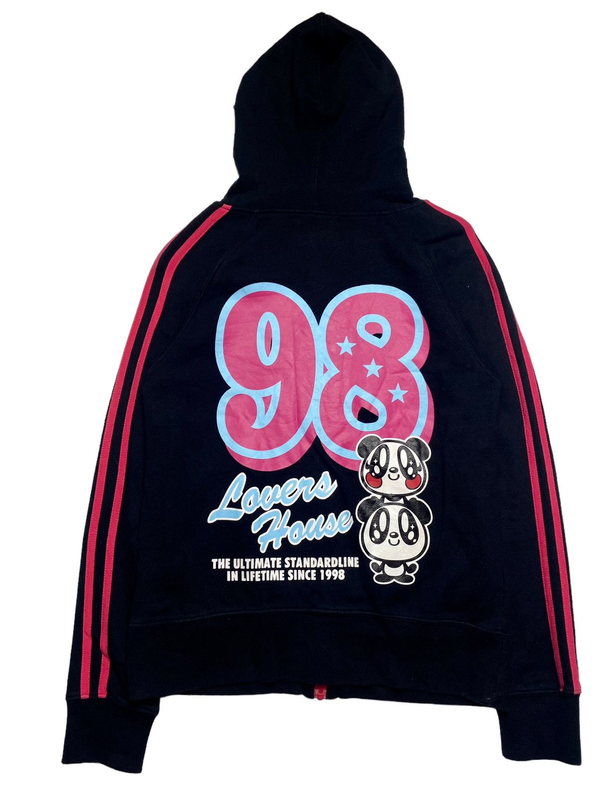 image of Angel Blue x Hysteric Glamour 1998 Lovers House - Ken & Merry Track Zip Hoodie in Black (Size Small