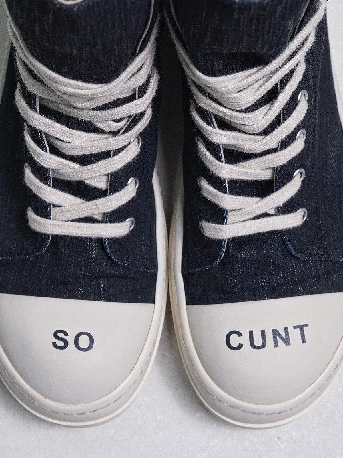 Rick Owens Drkshdw FW19 “So Cunt” Ramones Sneakers Size US 10.5 / EU 43-44 - 3 Thumbnail