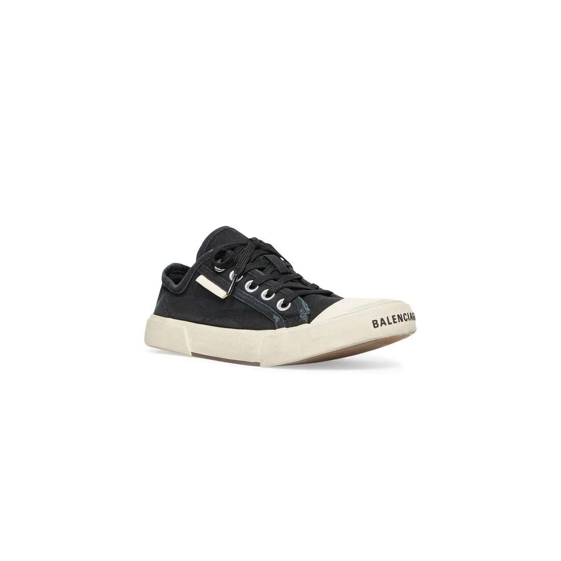 Balenciaga o1bcso1str0925 Paris Low Top Sneakers in Black/White Size US 14 / EU 47 - 2 Thumbnail