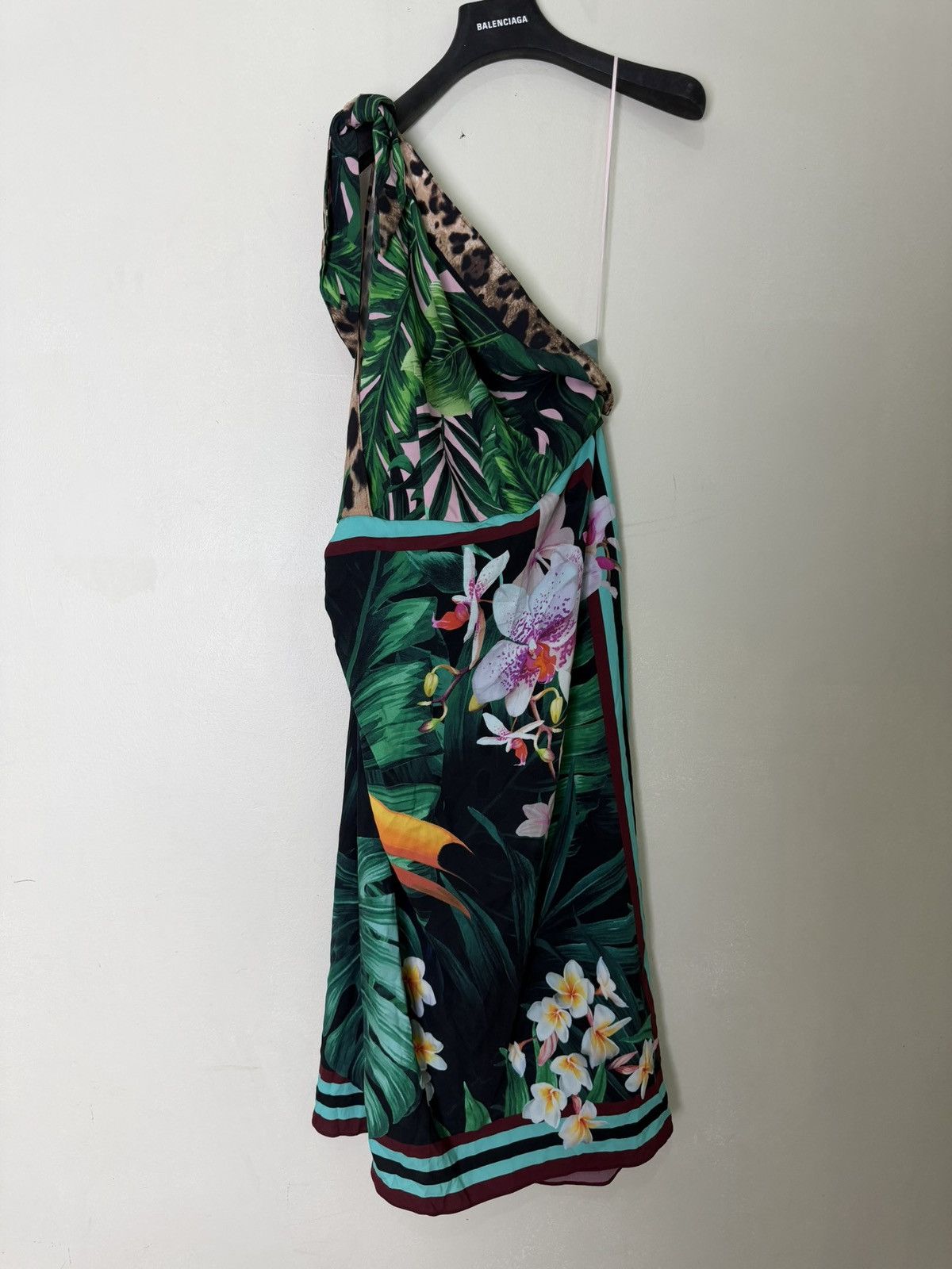 Dolce & Gabbana Dolce & Gabbana Tropical Jungle Print One-Shoulder Dress Size S / US 4 / IT 40 - 2 Thumbnail