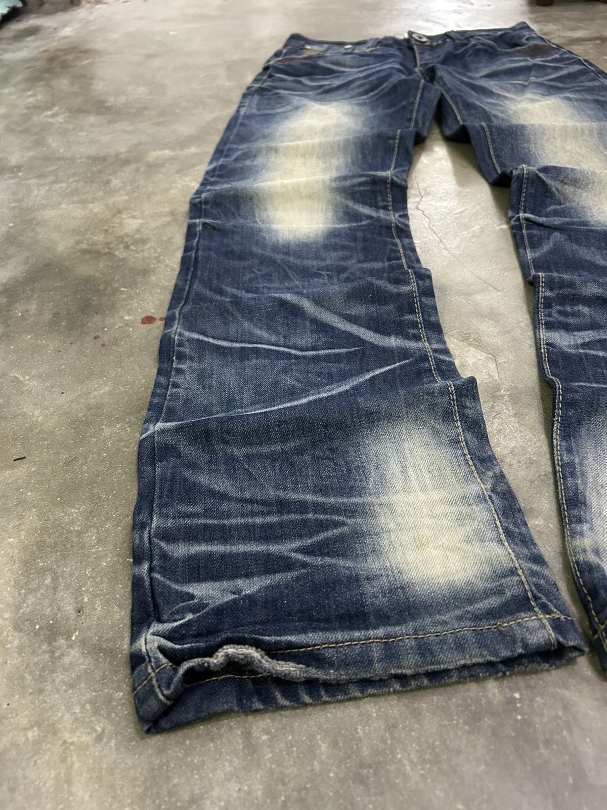 If Six Was Nine Jianai Denim Stacked Grunge Fit Heavy Fade Whisker Washed Size US 28 / EU 44 - 5 Thumbnail
