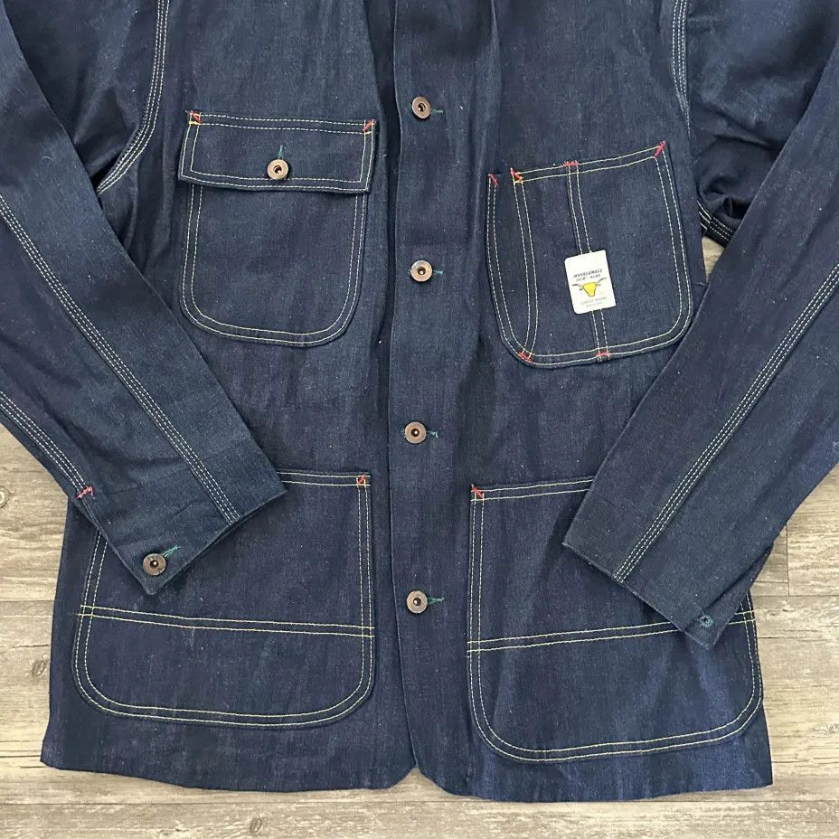 Other Vintage 70s Mahagamage 007 KGBR Unlined Denim Chore Jacket Size US S / EU 44-46 / 1 - 2 Thumbnail