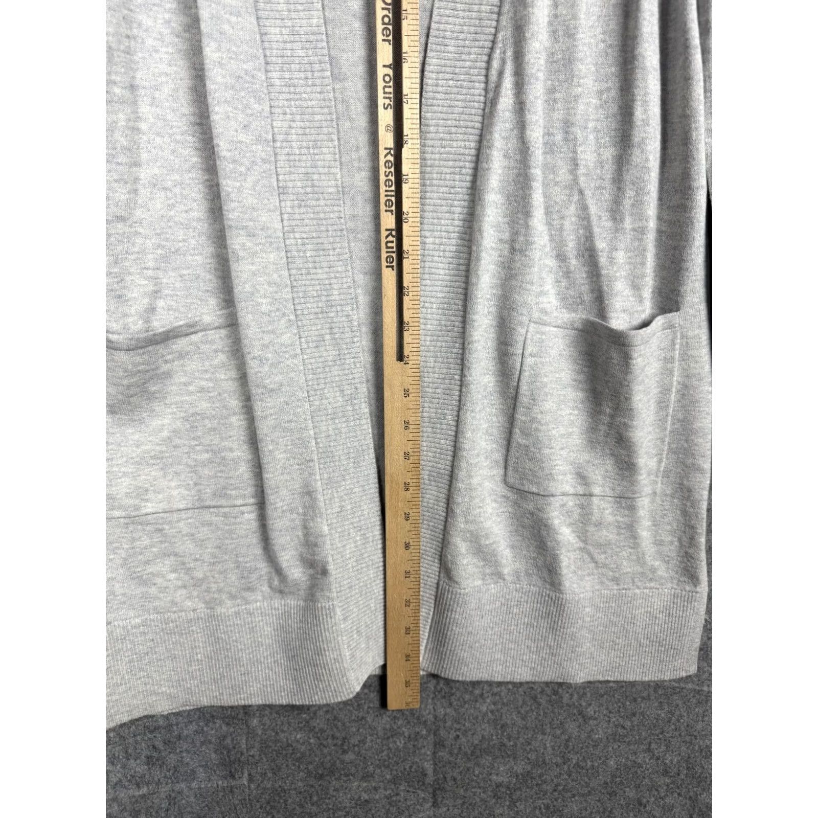 Vintage QOR Cardigan Sweater Womens Large Gray Merino Wool Blend Open Knit NWT Size L / US 10 / IT 46 - 6 Thumbnail