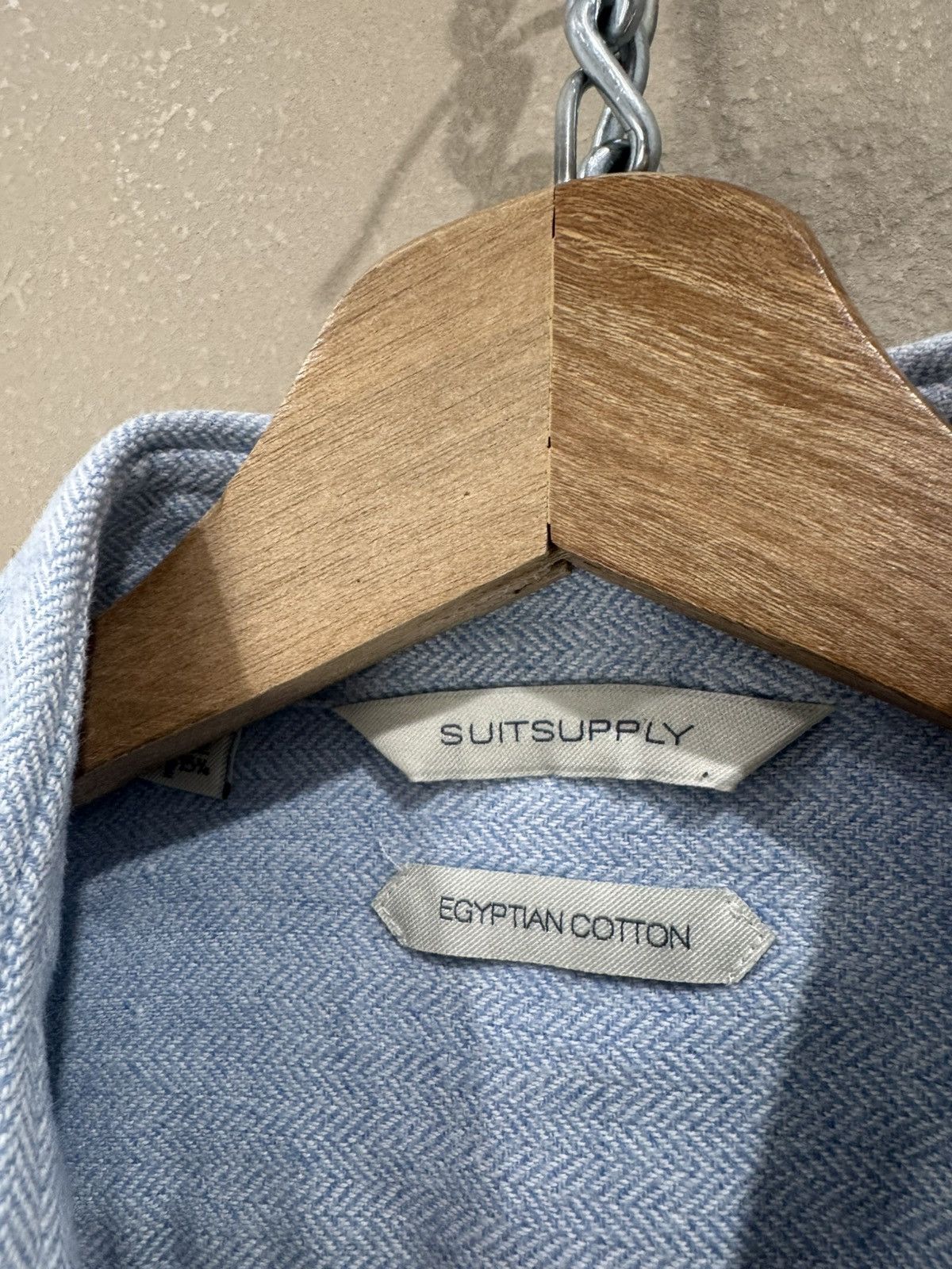 Suitsupply Suitsupply Mens Slim Fit Dress Shirt 16 Blue Egyptian Cotton Size US L / EU 52-54 / 3 - 4 Thumbnail