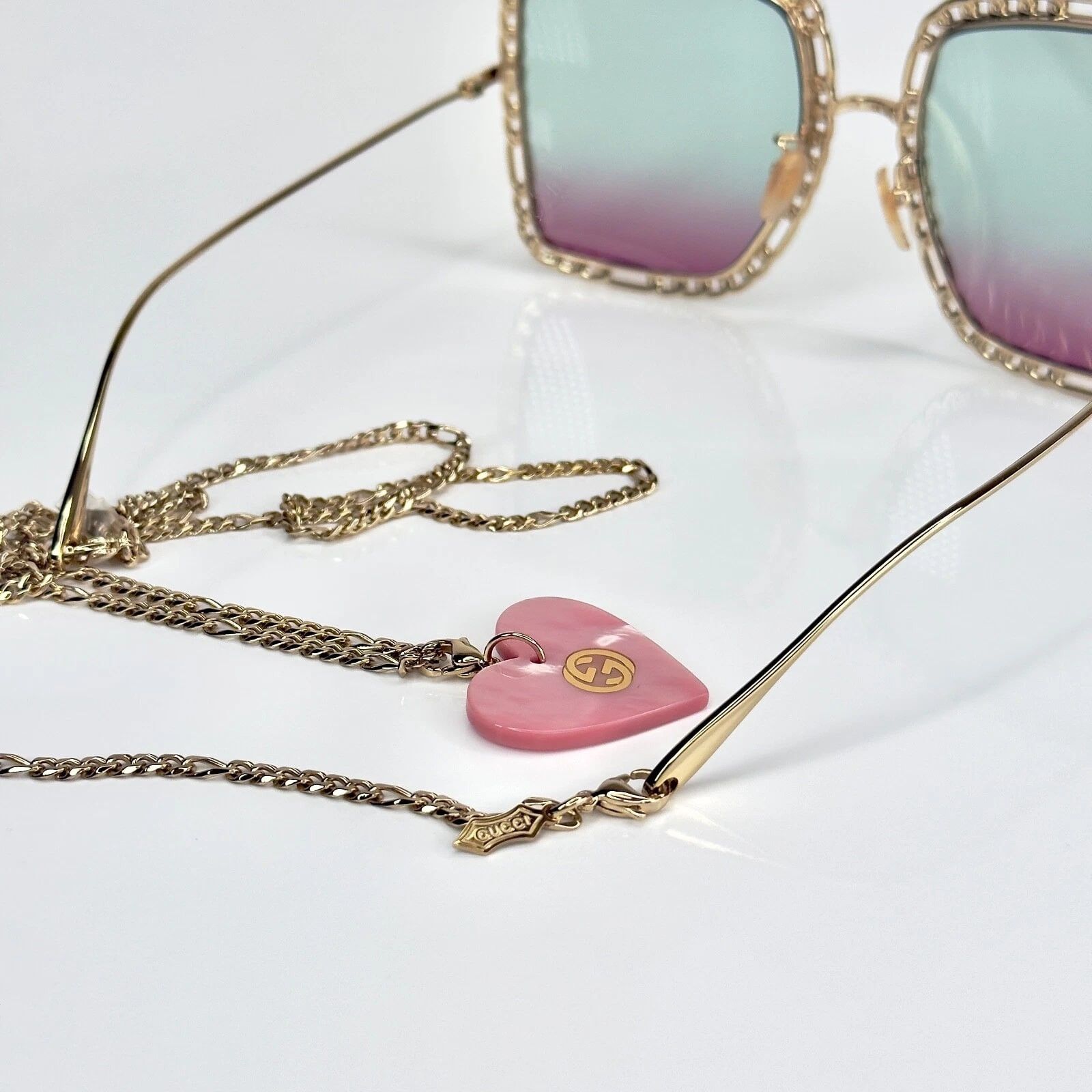 Gucci GUCCI GG1033S 1033 Gold Pink Detachable Necklace Pendant Size ONE SIZE - 4 Thumbnail