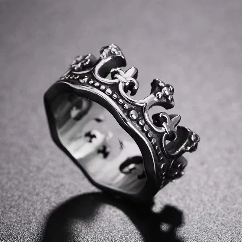 Jewelry Retro Crown King Ring ( size 7 to 14 ) Size ONE SIZE - 4 Thumbnail