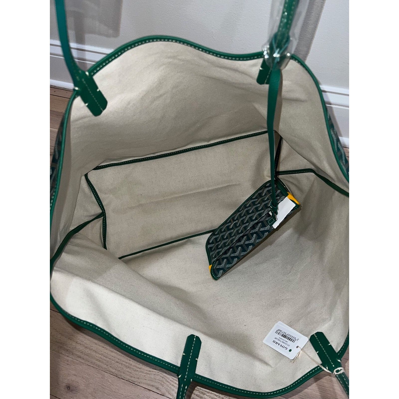 Goyard Goyard Green Goyardine Wallet Pouch Tote Handle Shoulder Bag Size ONE SIZE - 11 Thumbnail