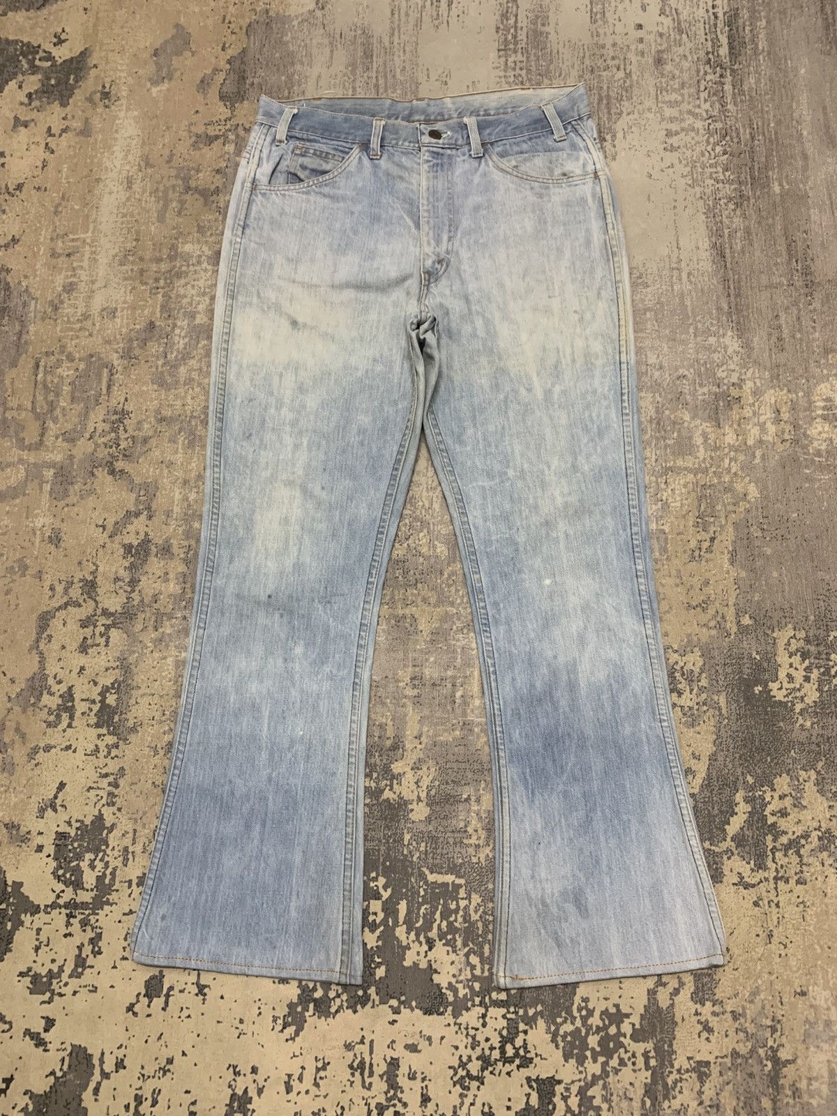 Levi's Vintage 70s Levis Big E flare jeans faded wide leg Size US 33 - 1 Thumbnail