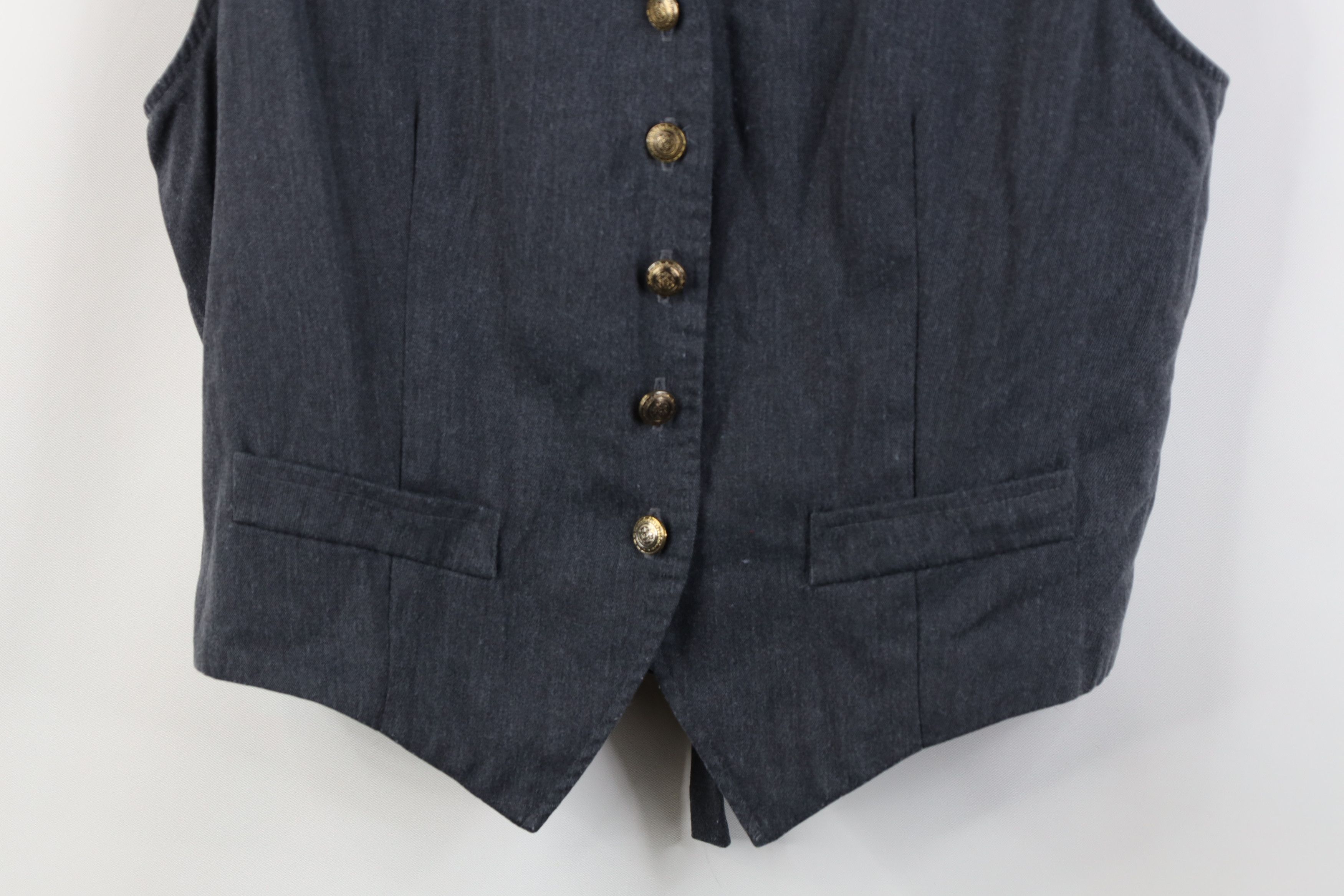 Vintage Vintage 90s Streetwear Gabardine Buckle Back Vest Jacket USA Size L / US 10 / IT 46 - 3 Thumbnail