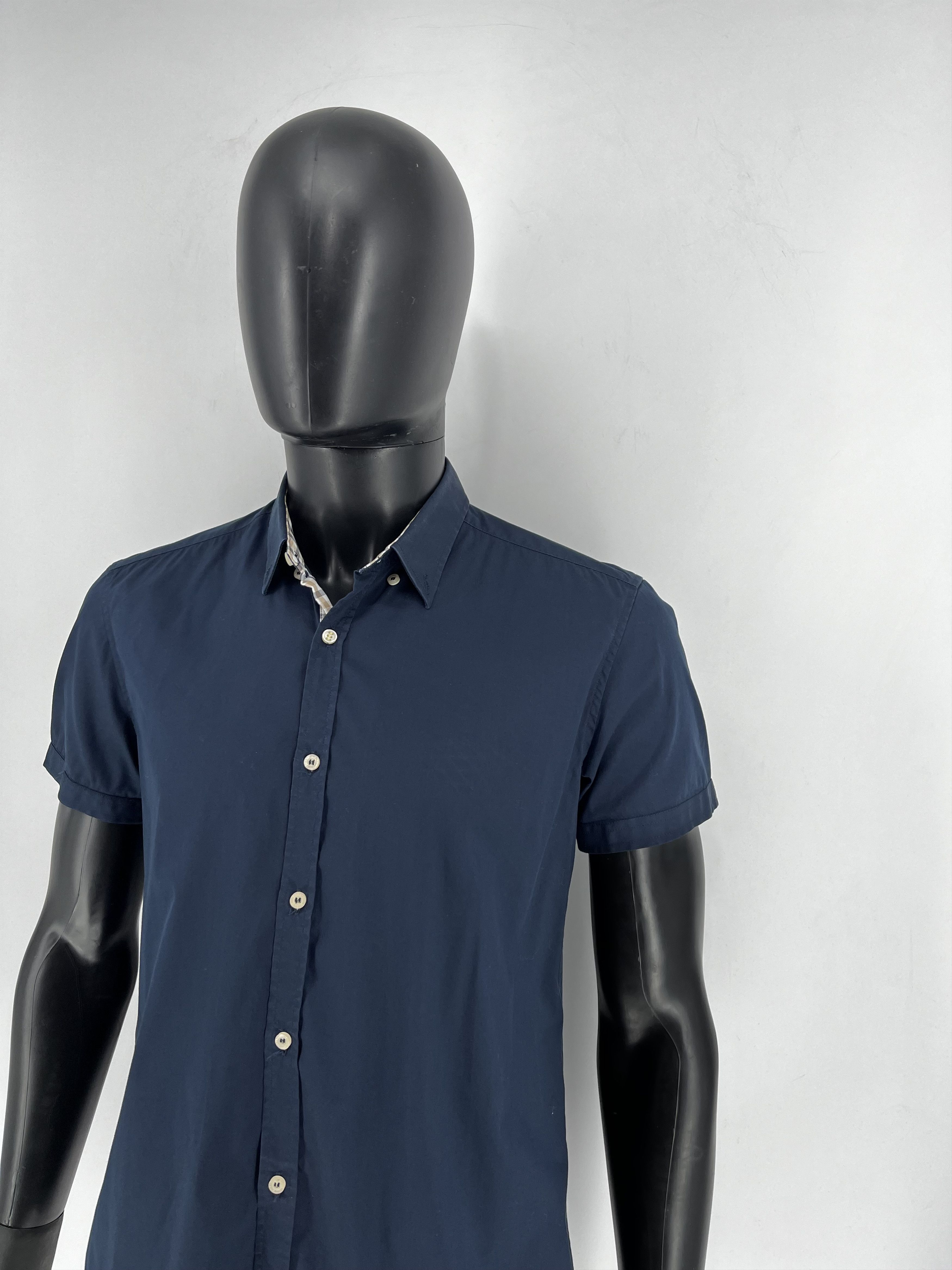 Antony Morato MENS ANTONY MORATO Slim Navy Black Button Casual Dress Shirt Size US M / EU 48-50 / 2 - 4 Thumbnail