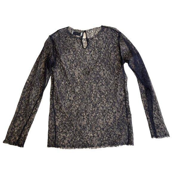 Other VERONICA DE PIANTE Isabel Black Lace Top $995 Like New Size M / US 6-8 / IT 42-44 - 4 Thumbnail