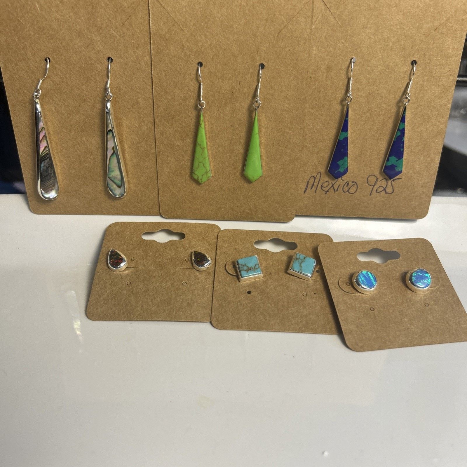 Mexicana Sterling Silver Mexican Earrings Lot Bundle 6 Artisan Style Size ONE SIZE - 9 Thumbnail
