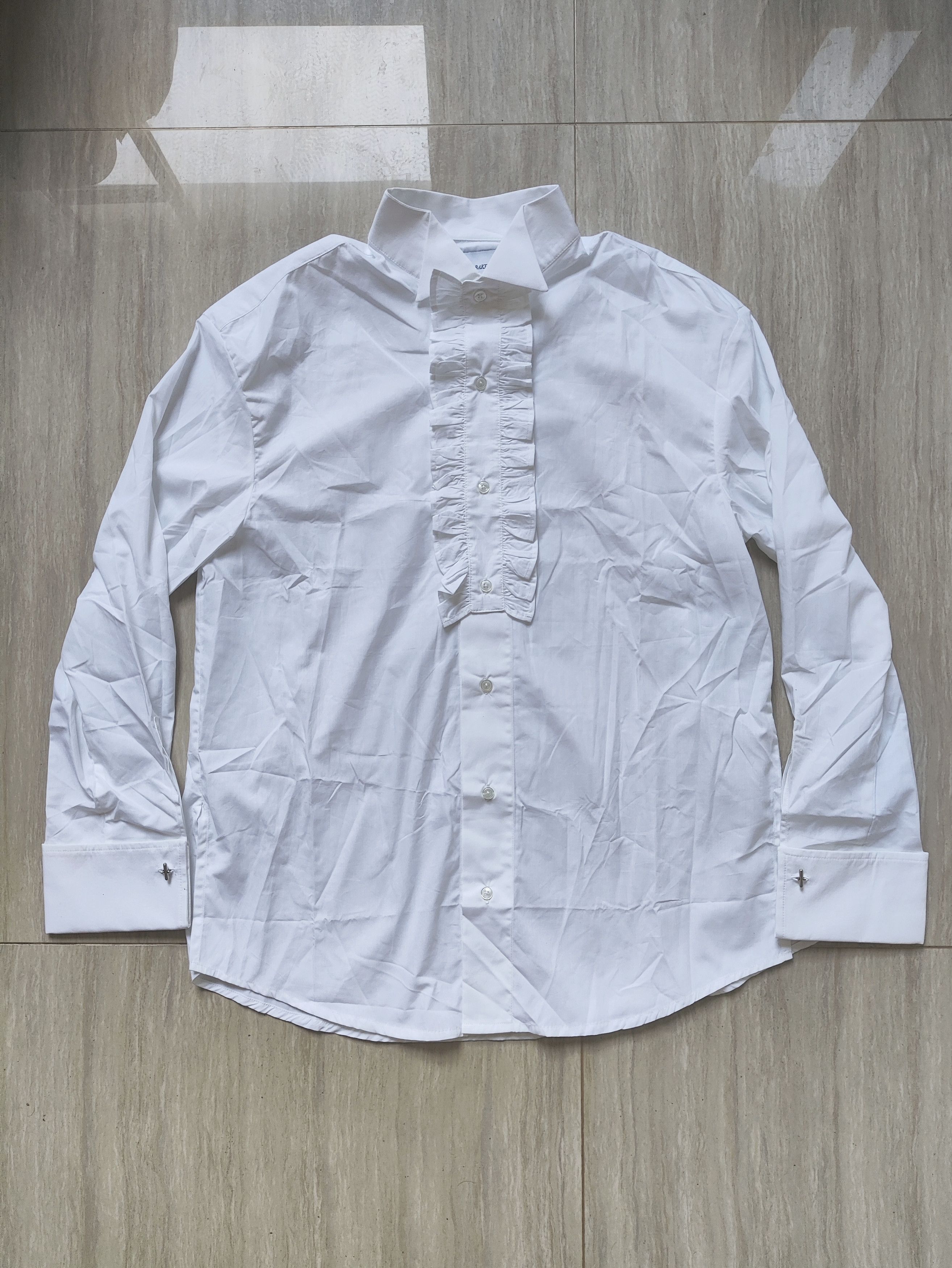 Ernest W. Baker AW18 Royal White Frill Collar Shirt Size US S / EU 44-46 / 1 - 1 Thumbnail