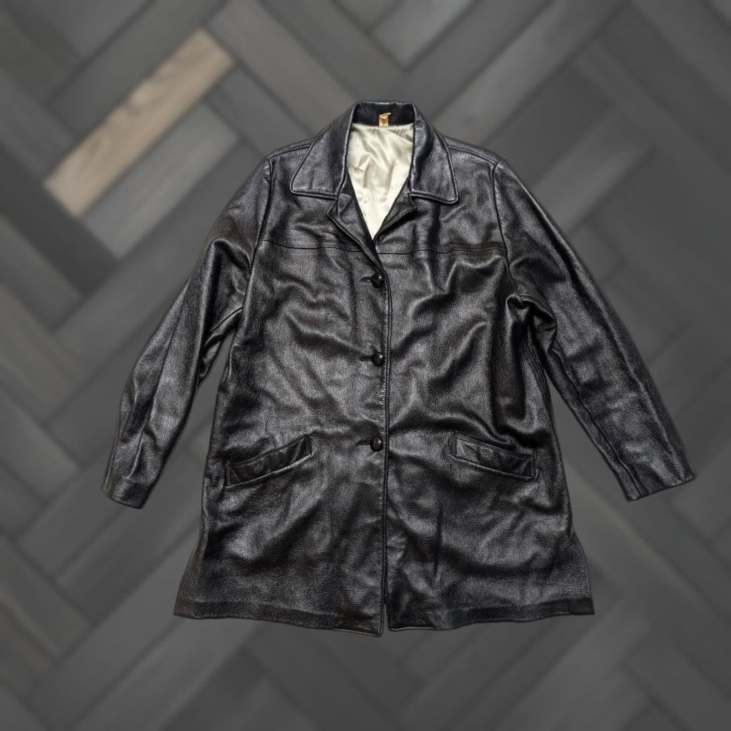Vintage VINTAGE Deerskin Leather Coat L Black Deerskin Coat Unisex Adults 44 Mens L Western Cowboy 1960s Vintage Size US L / EU 52-54 / 3 - 1 Thumbnail