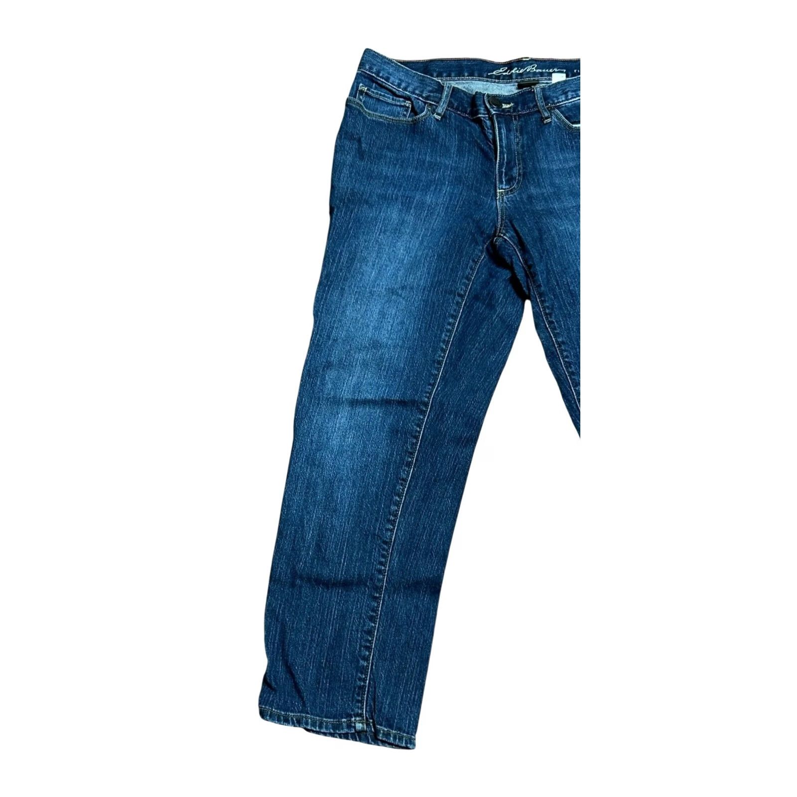 Eddie Bauer Eddie Bauer Jeans Women Sz 8 Blue Denim Curvy Stretch Casual Pants Straight Leg Jeans Regular Color Blue 5-Pocket Design Size 30" / US 8 / IT 44 - 3 Thumbnail